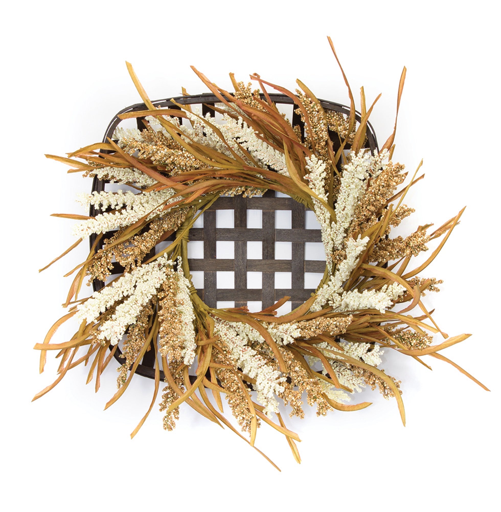 Wreath and Wicker Wall Décor 20"SQ Foam/Willow