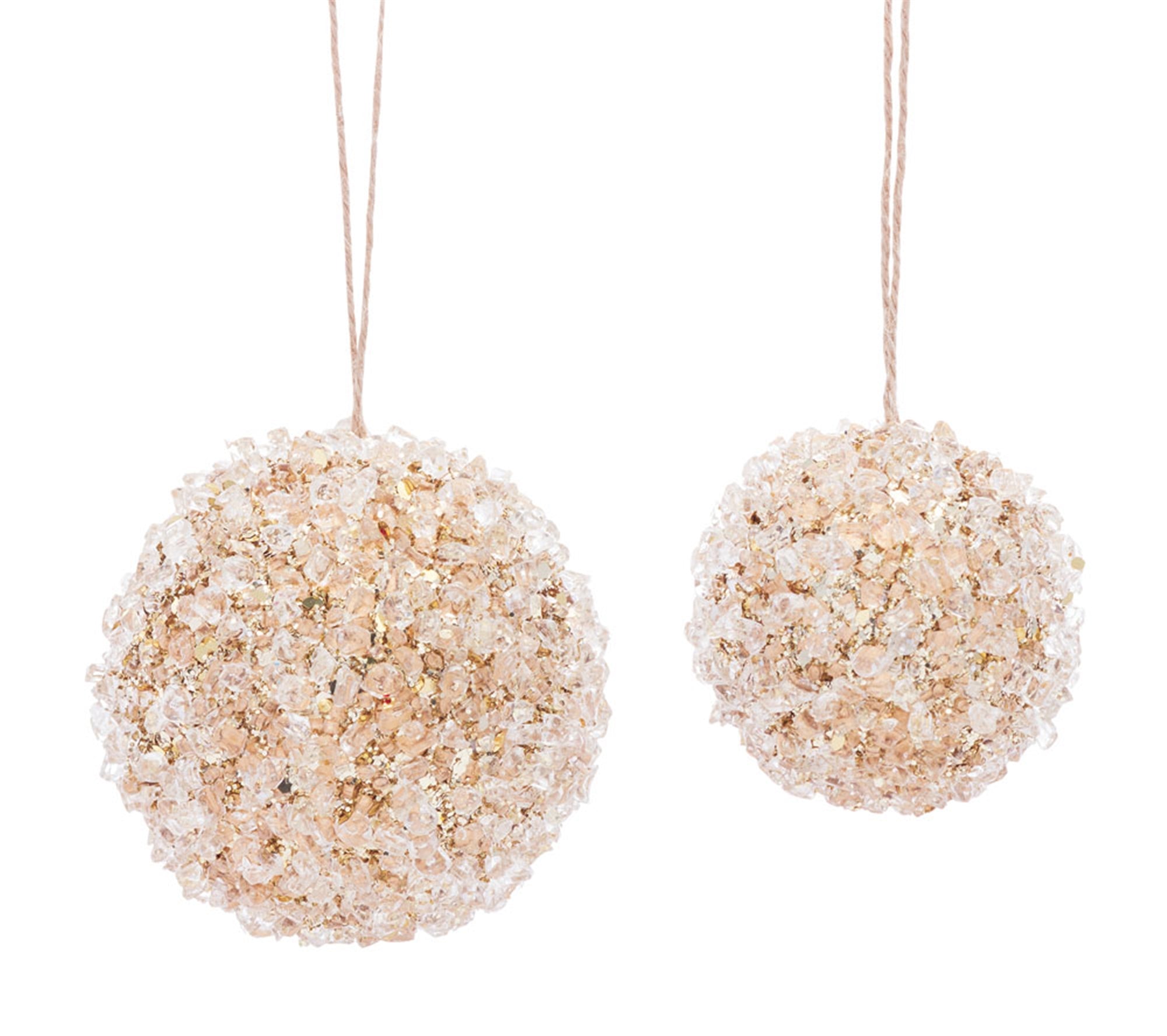 Ball Ornament (Set of 2) 3"D, 4"D Acrylic