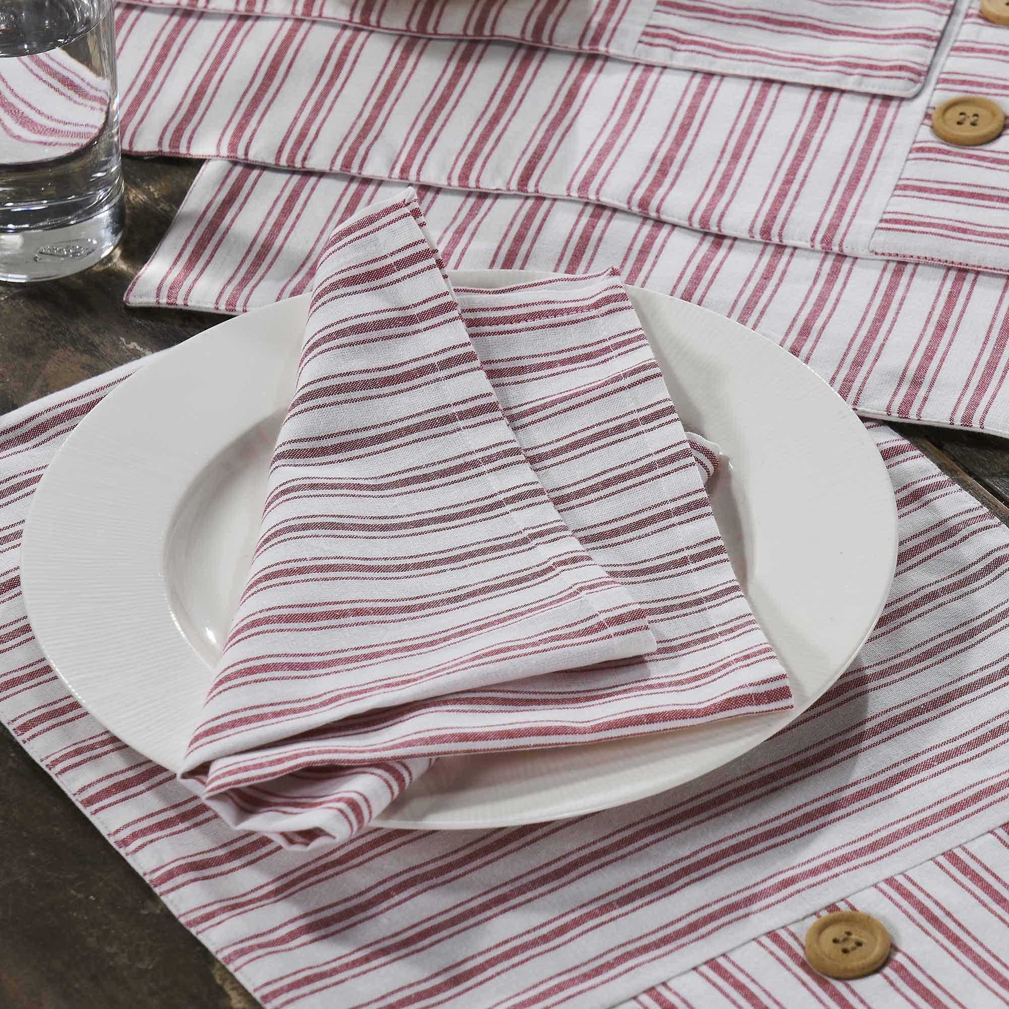 Timeless Ticking Red Napkin Set of 4