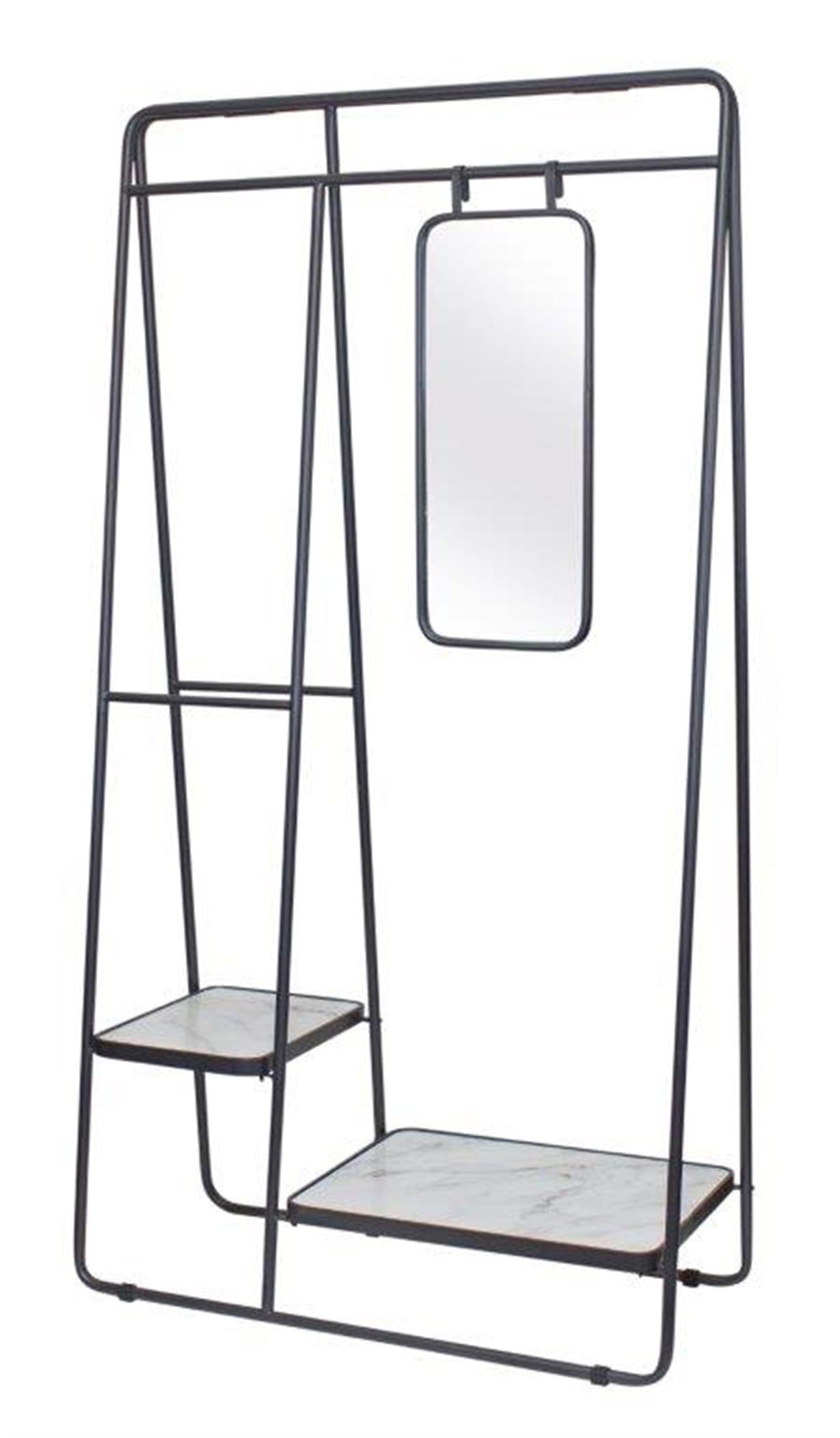 Wardrobe 36.5"L x 16.5"W x 5.5'H Metal/Glass/Wood