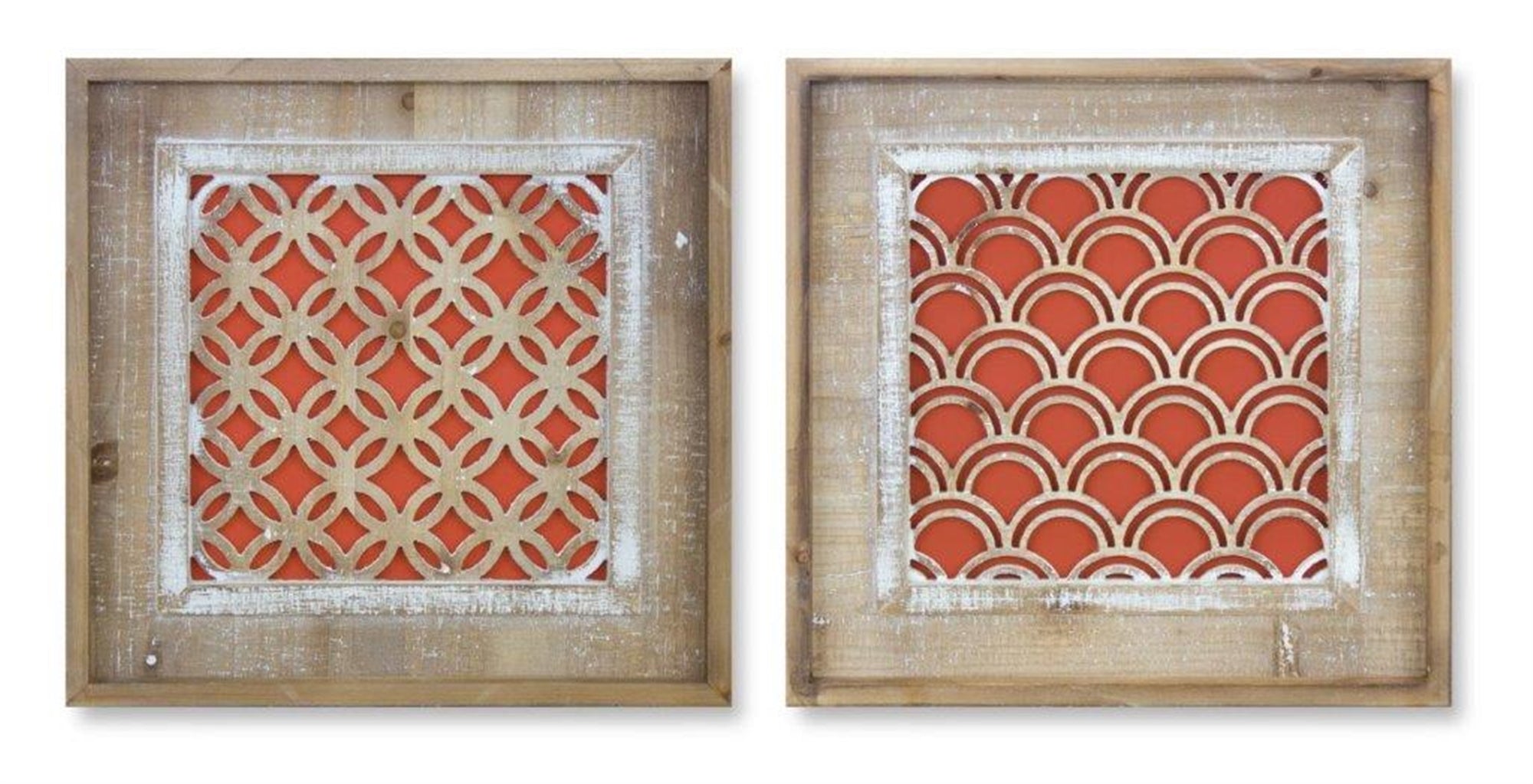 Wall Plaque (2 Asst) 15.25"SQ Wood/Wood