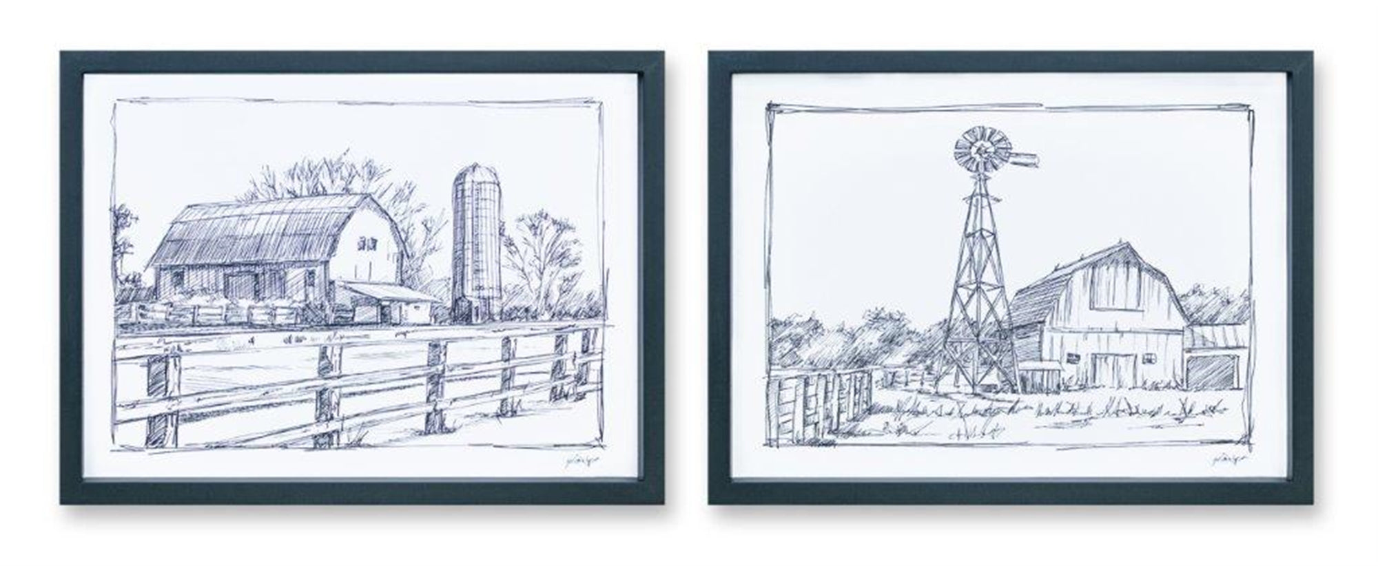 Barn Print (2 Asst) 15.75"L x 12"H Wood/Paper