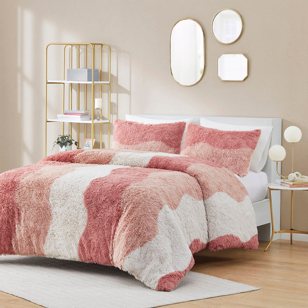 Cassie Watercolor Tie Dye Printed Comforter Set with Throw Pillow