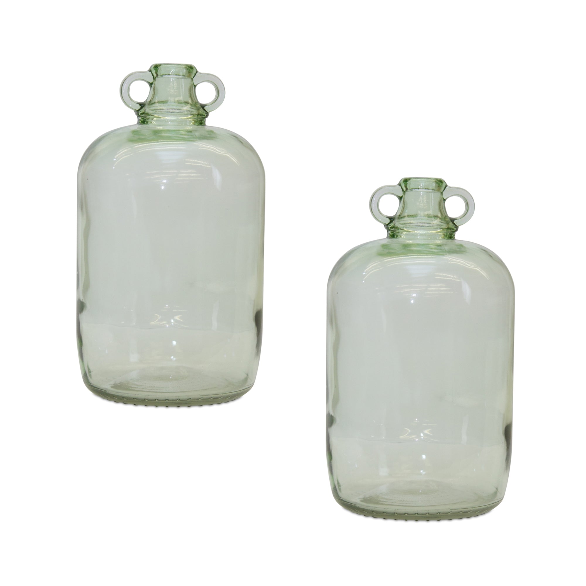Sage Green Glass Jug Vase (S/2)