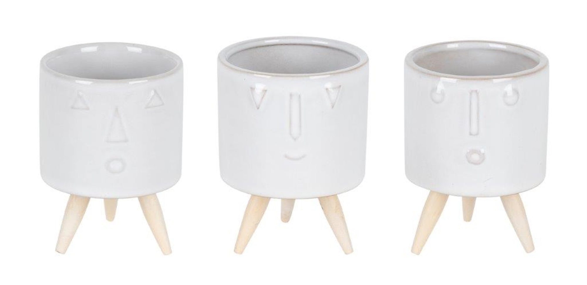 Pot (3 Asst) 3"D x 4"H Porcelain