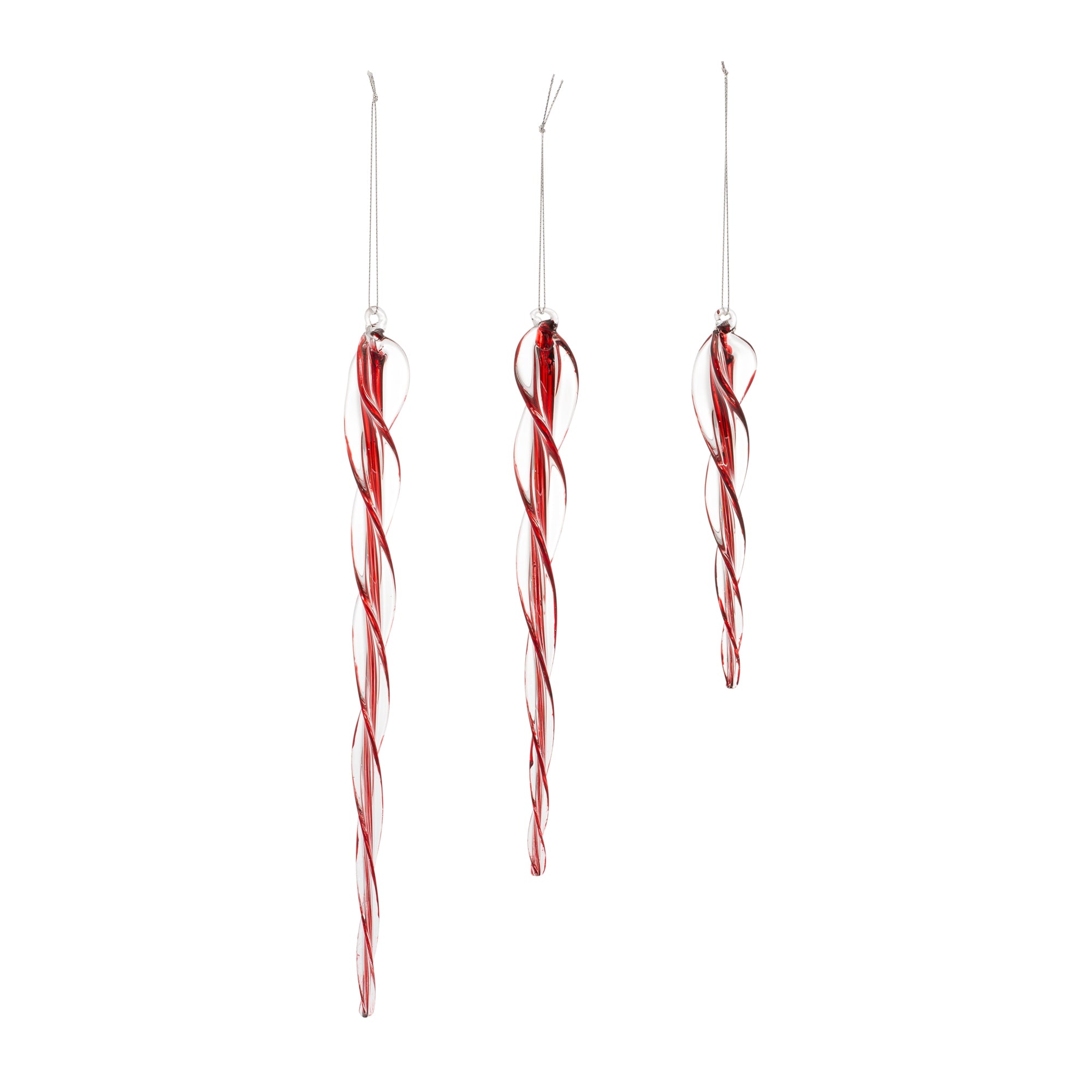 Icicle (Set of 3) 6"H, 9"H, 11.5"H Glass