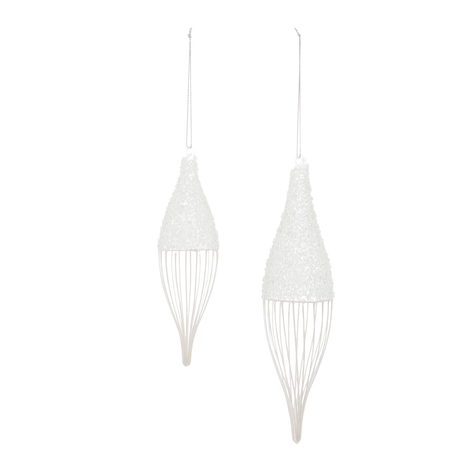 Drop Ornament (Set of 2) 7"H, 9"H Glass