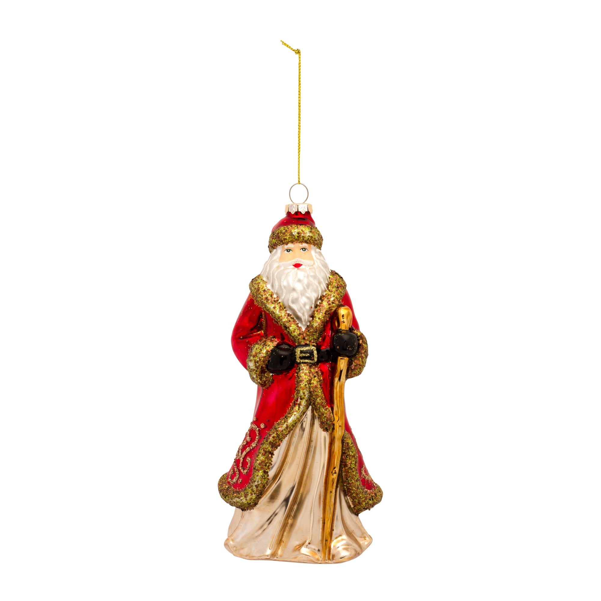 Santa Ornament 8”H Glass