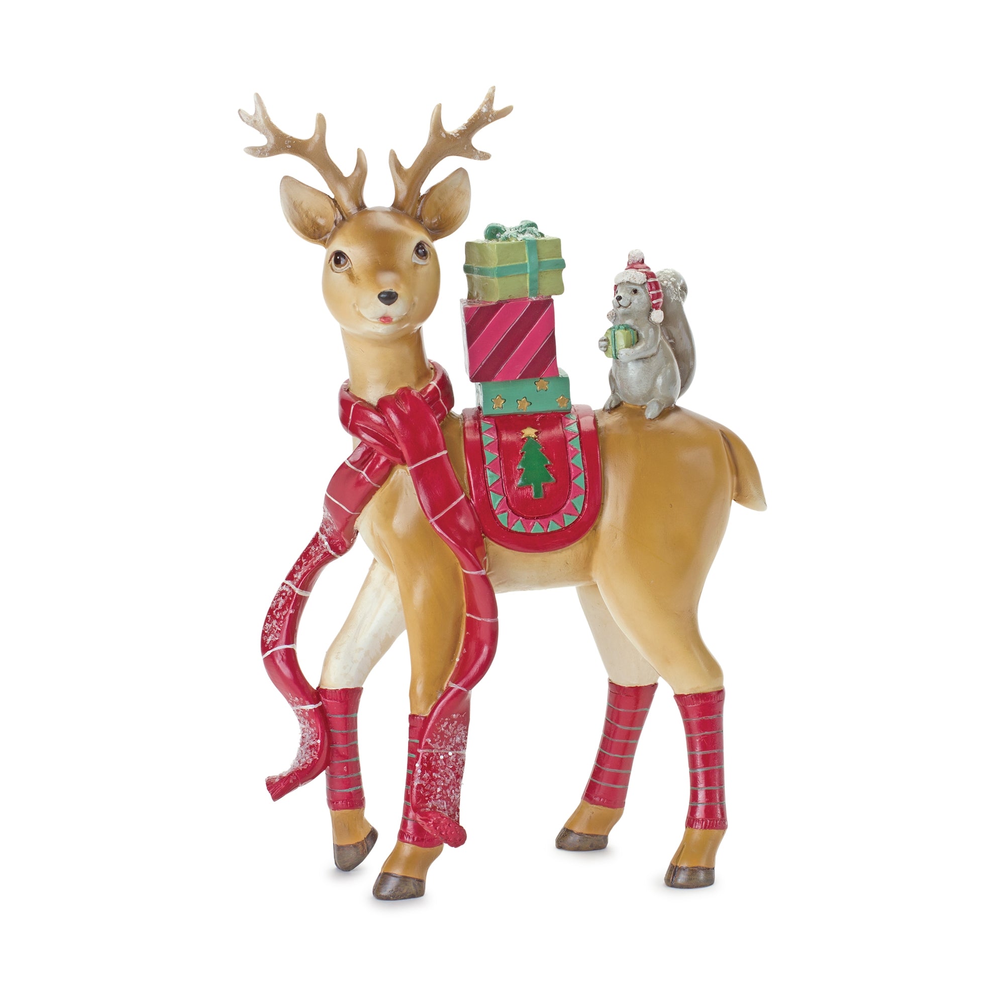 Deer and Squirrel 10”H Resin