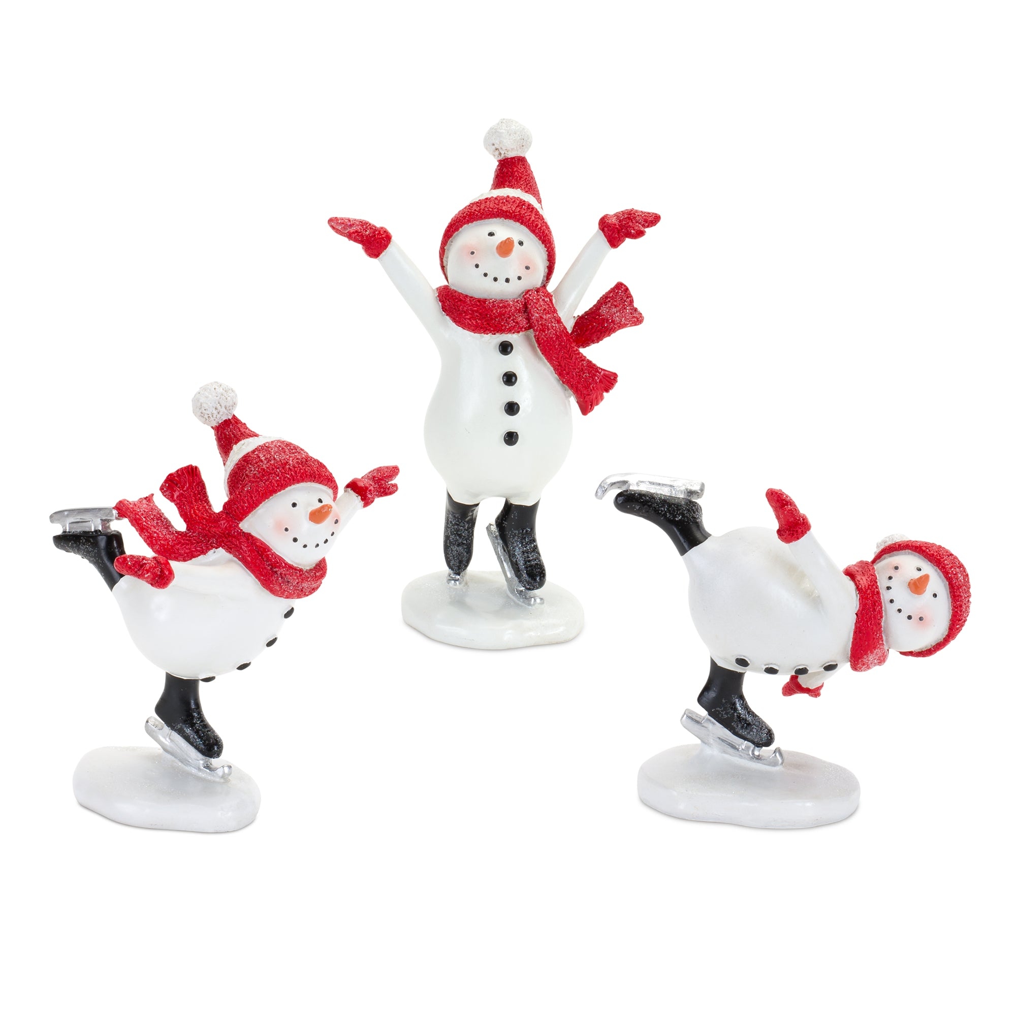Snowman on Skates (3 Asst) 4"H, 5"H, 5.5"H Resin