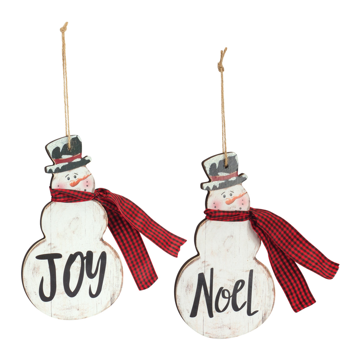 Joy and Noel Snowman Ornament (S/2)