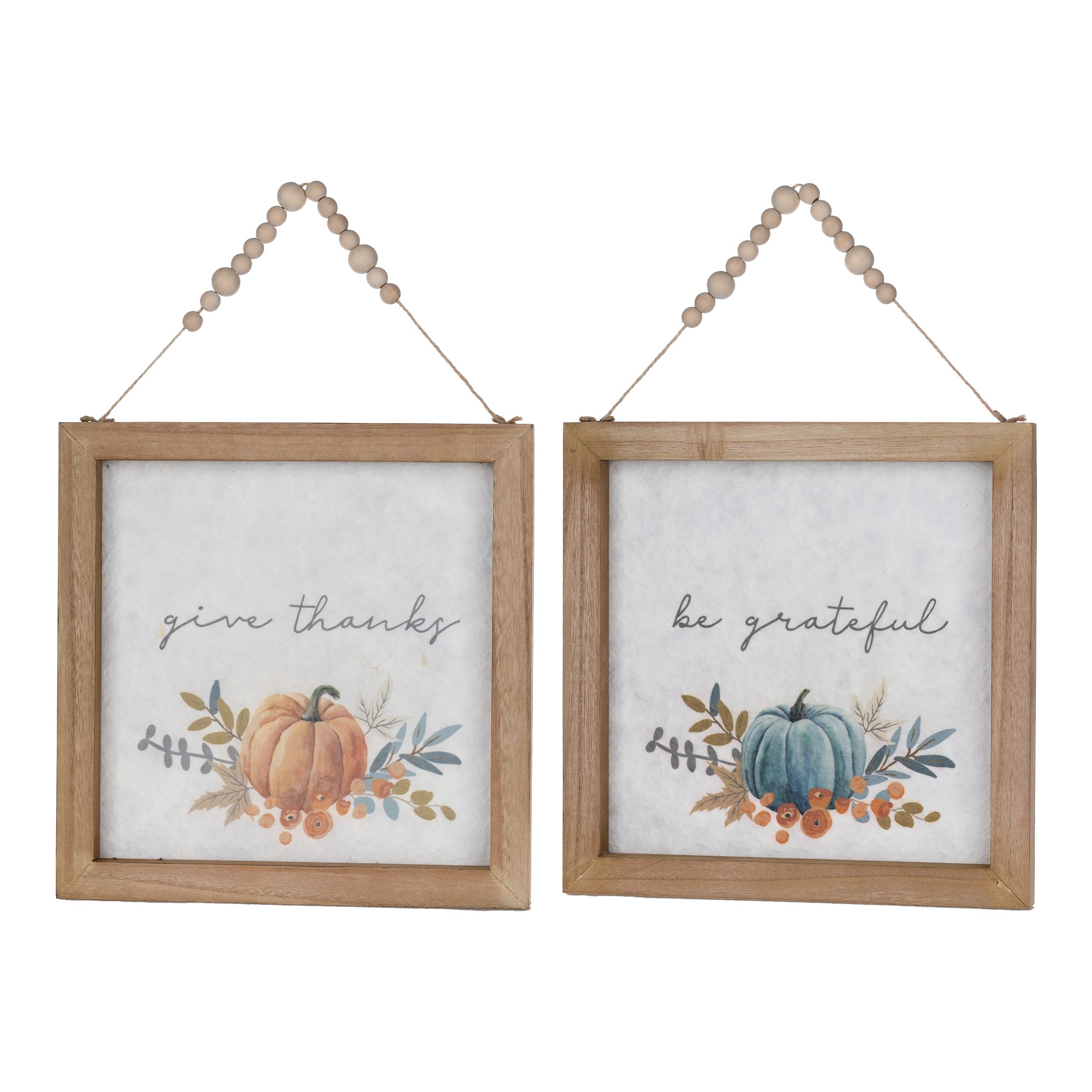 Pumpkin Frame (2 Asst) 11.75”SQ Wood/Paper