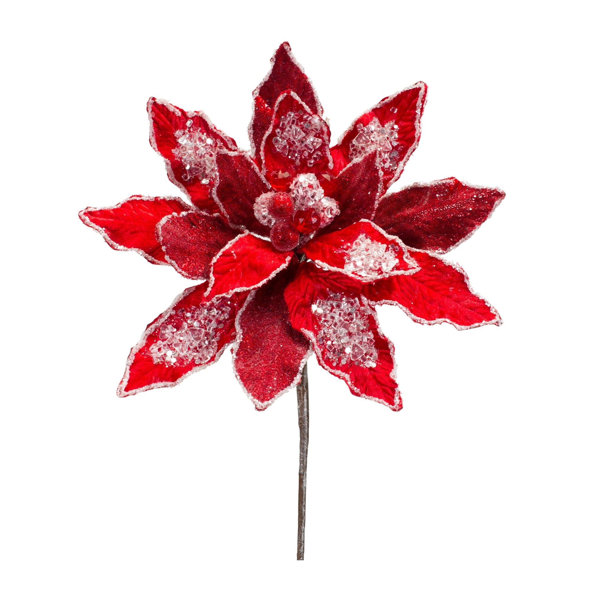 Poinsettia Stem 30”H Velvet
