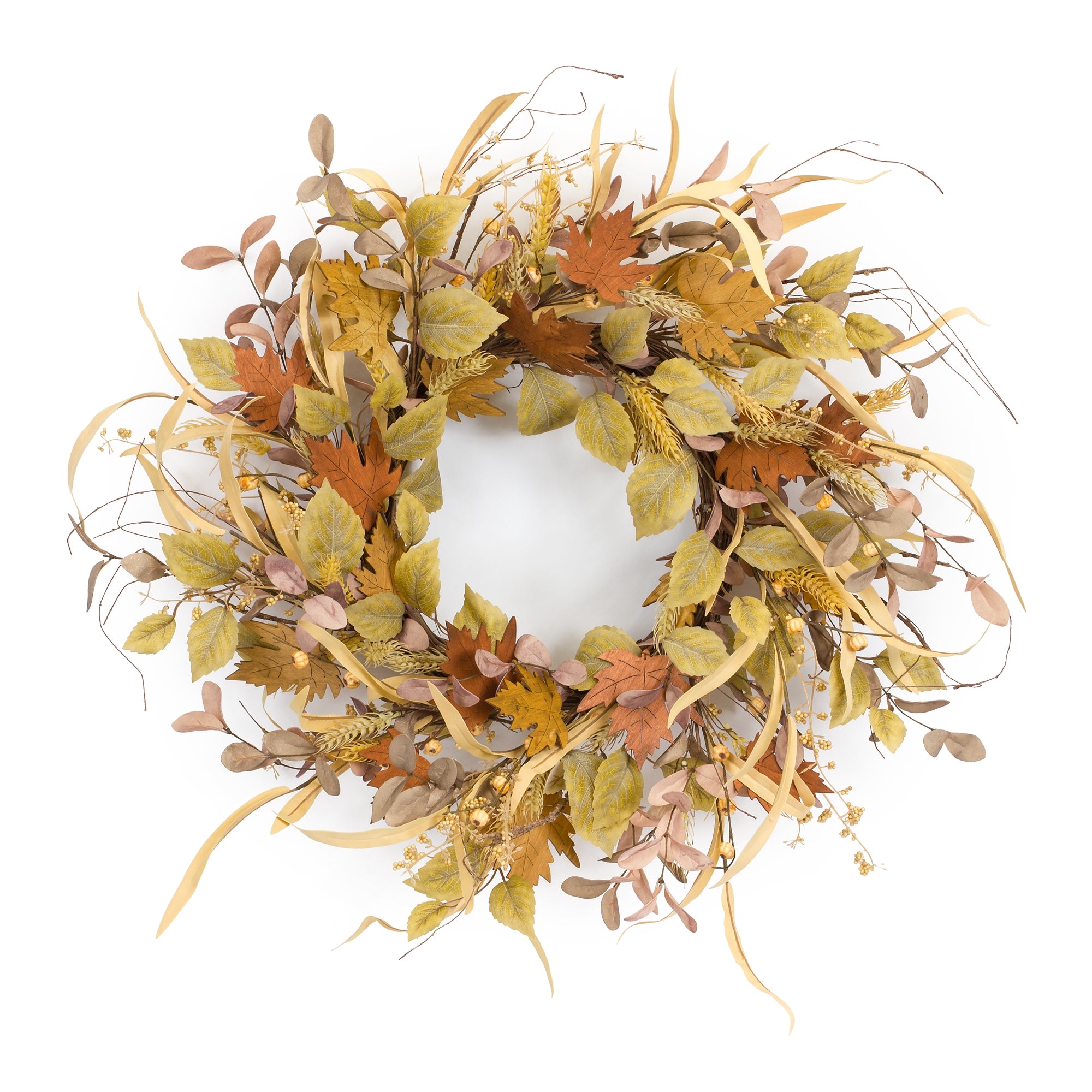 Fall Leaf and Mini Pumpkin Wreath 19.5”D EVA/