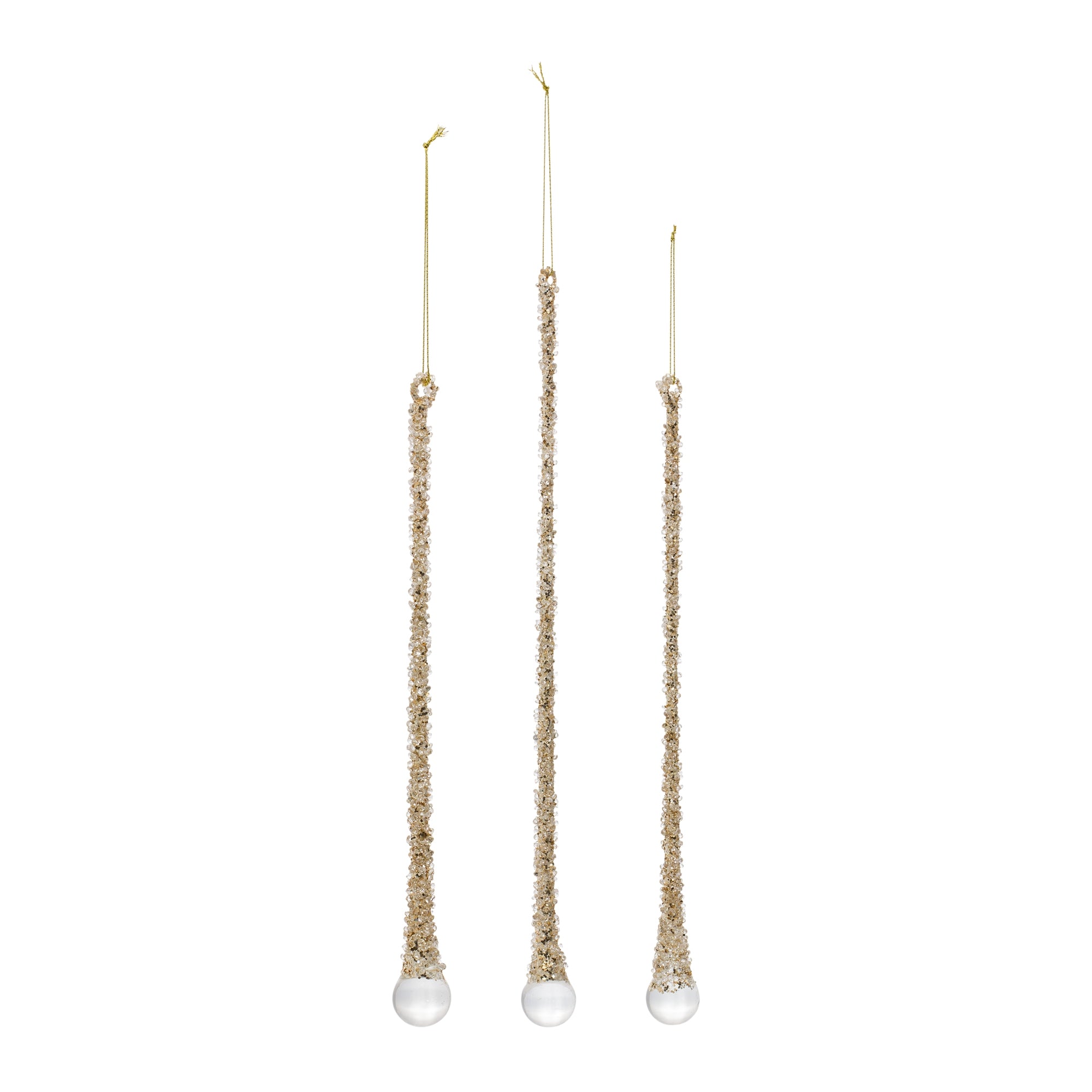 Icicle Drop (Set of 3) 10.25"H, 12"H, 14"H Glass
