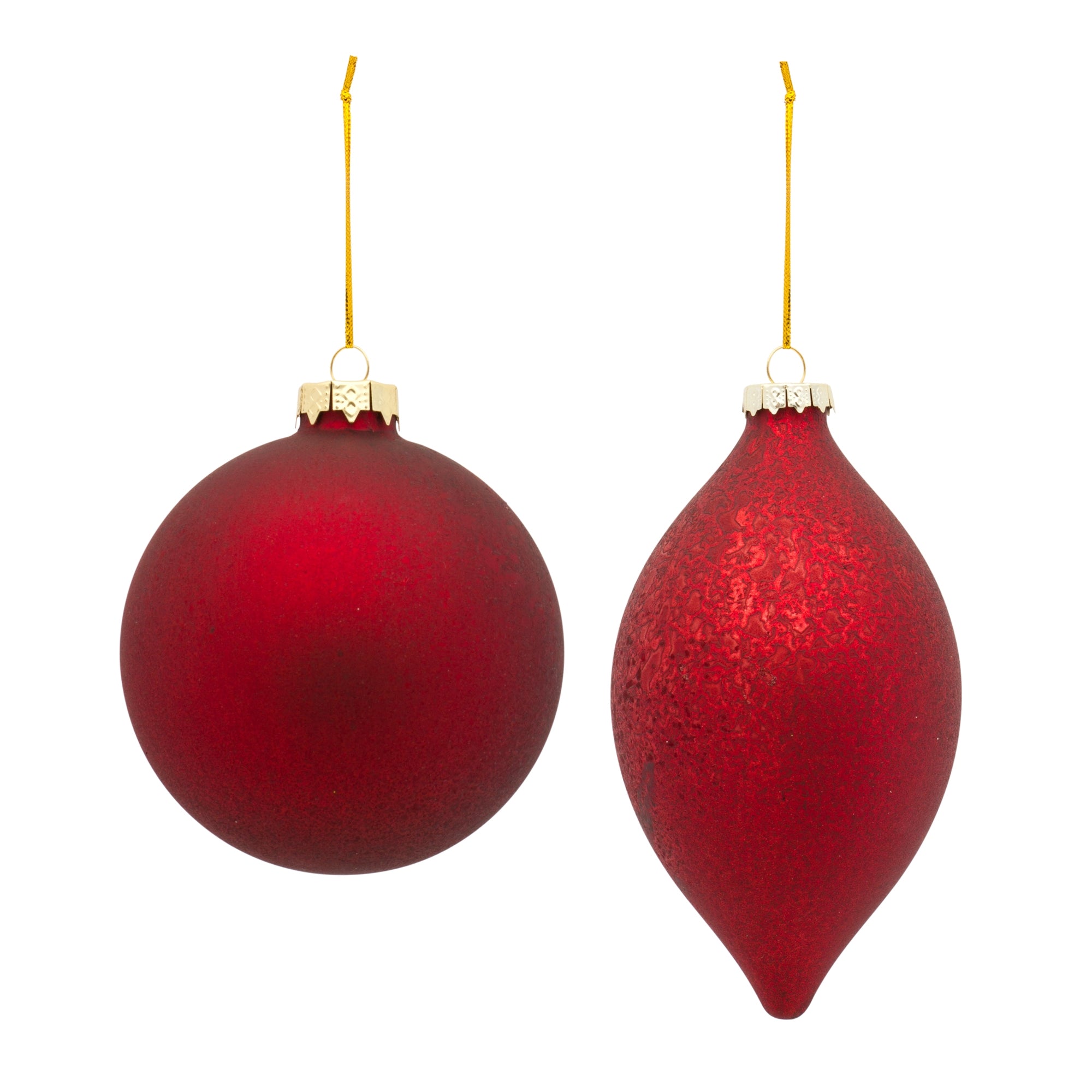 Ornament (2 Asst) 4.75"H, 6.25"H Glass