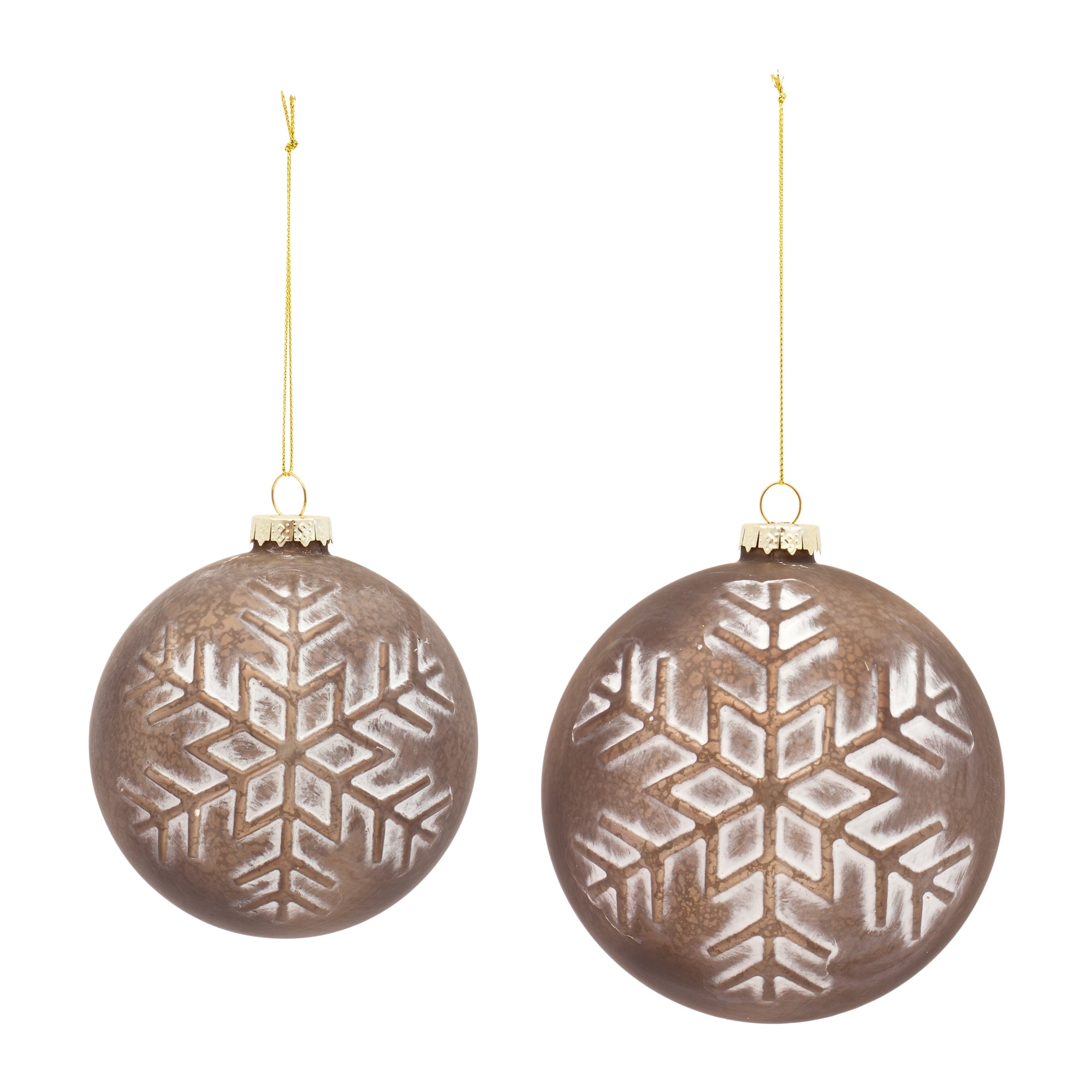 Ball Ornament (Set of 2) 4"D, 5"D Glass