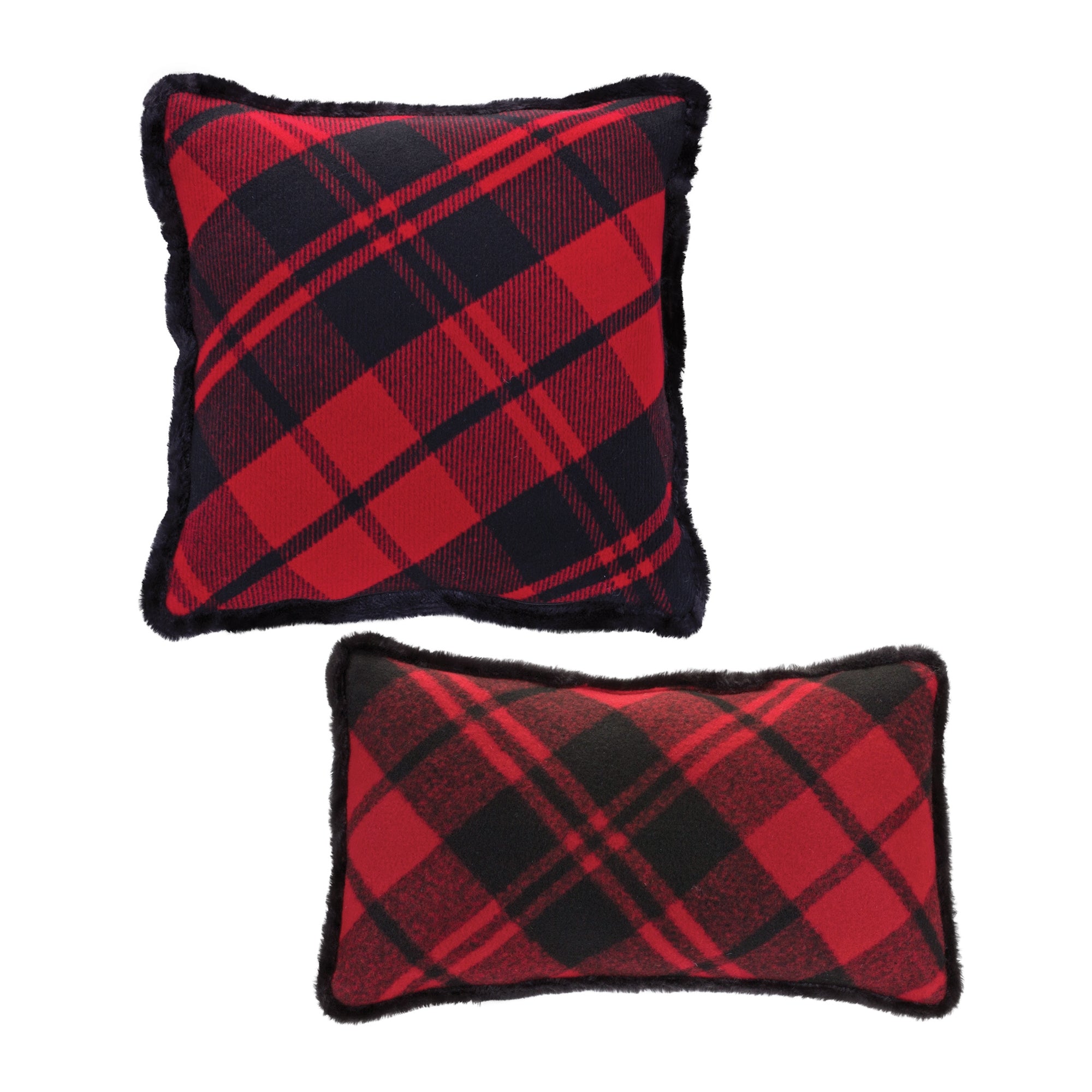 Plaid Pillow (2 Asst) 15"SQ, 20"L x 11.5"H Polyester