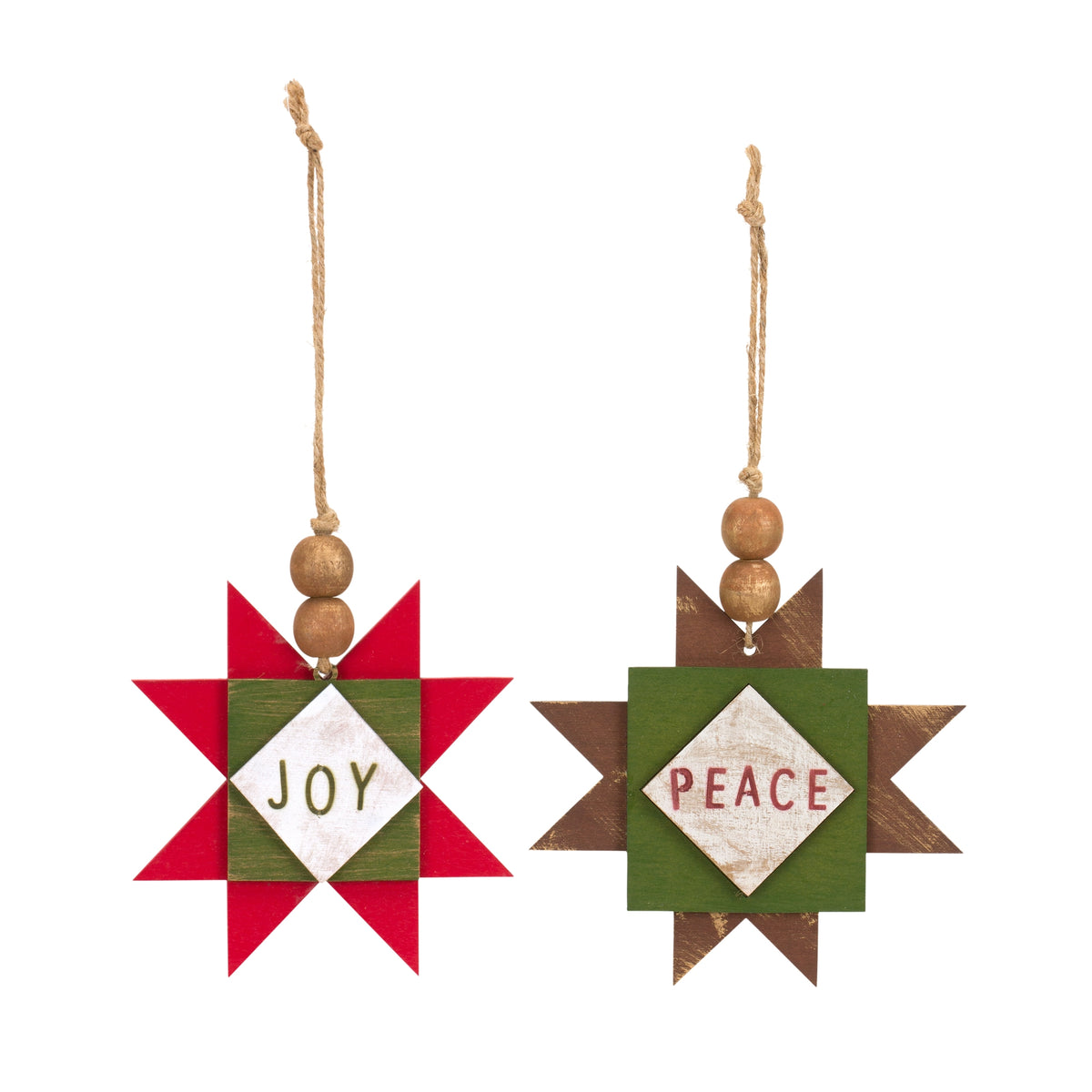 Peace and Joy Star Ornament (Set of 12)