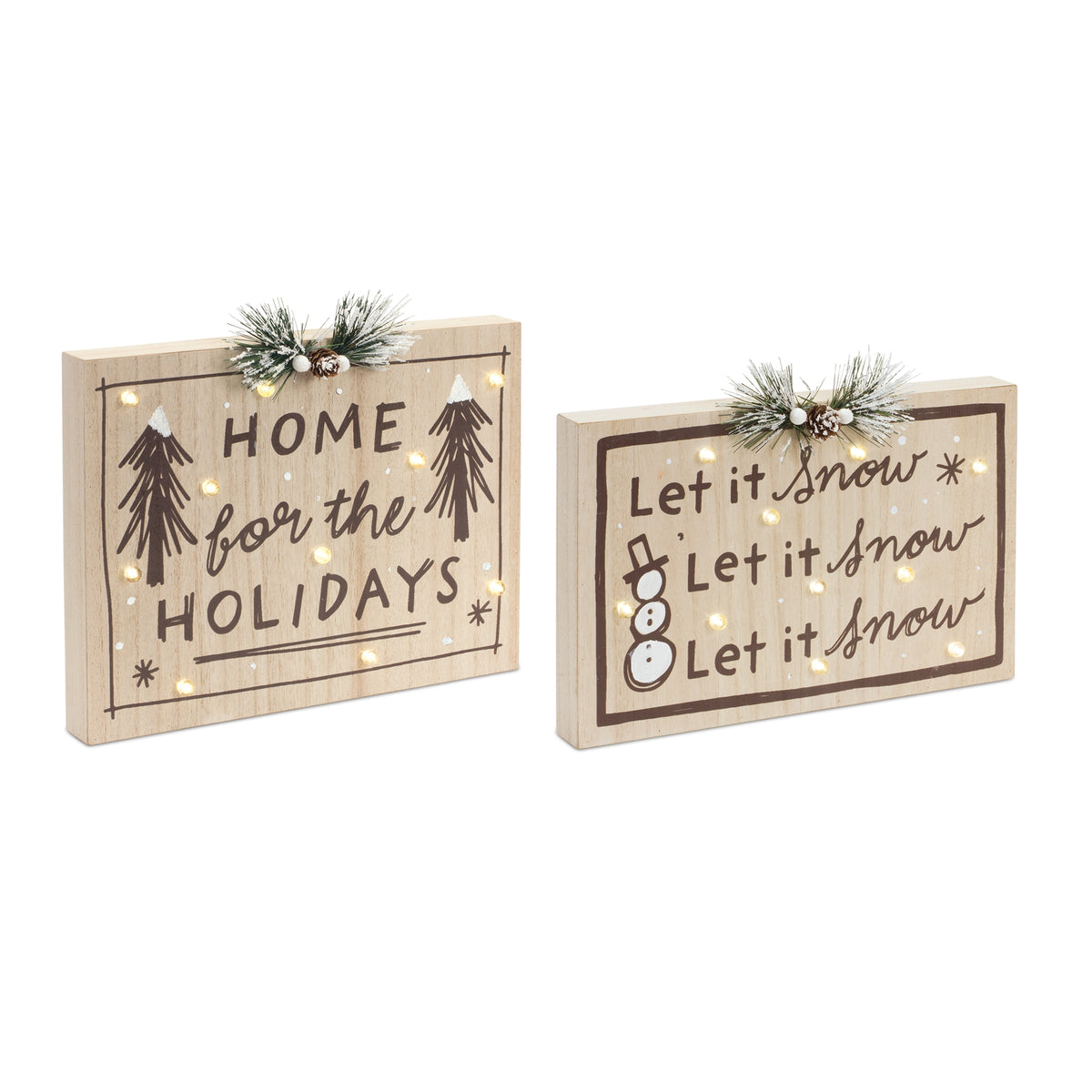 LED Holiday and Snow Sign (S/2)