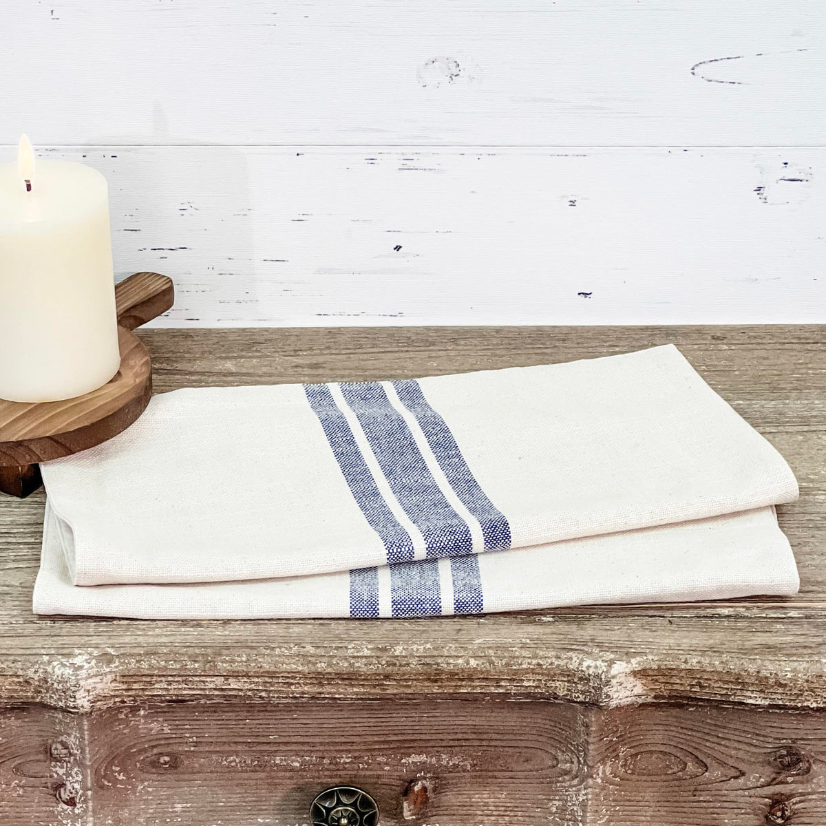 Market Place Blue Grain Sack Stripe Tablemat Set of 2