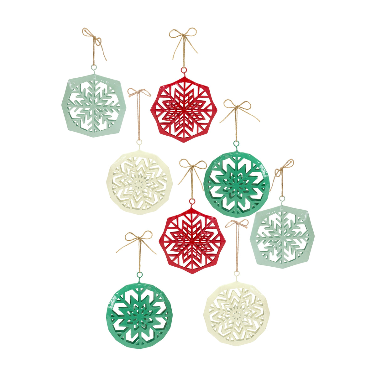 Metal Cut Out Snowflake Ornament (Set of 8)