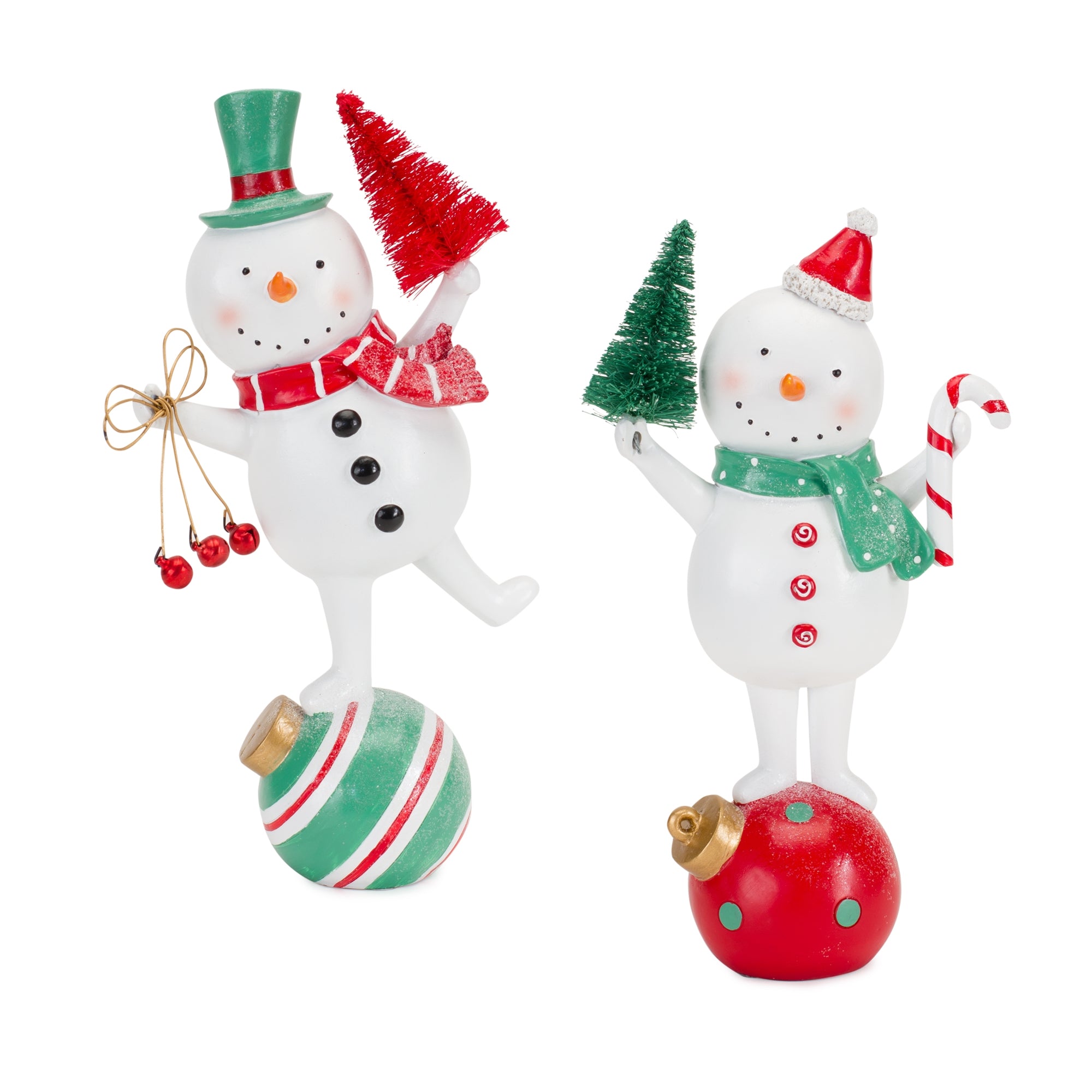 Snowman on Ornament (2 Asst) 6.25”H Resin