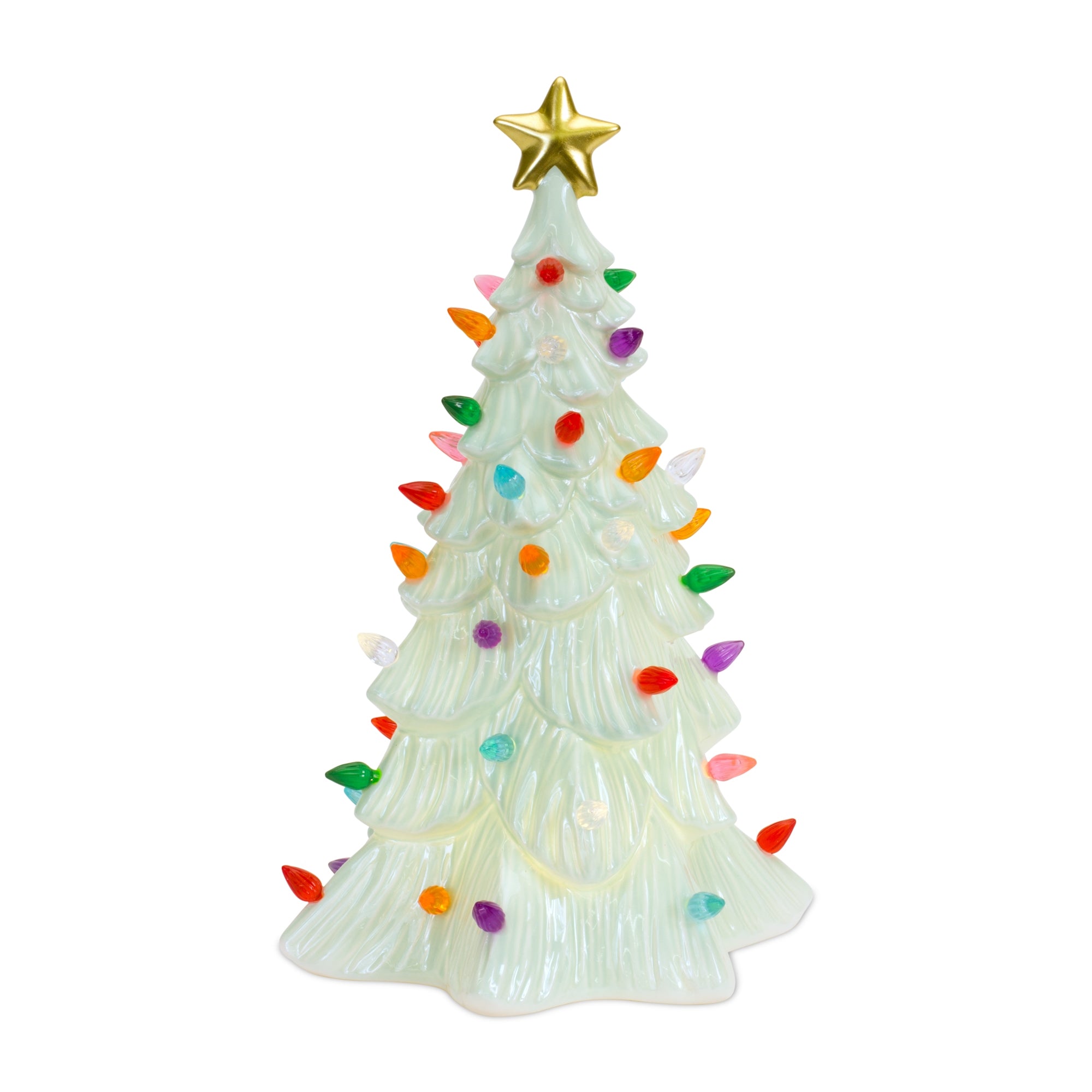 LED Tree 12.5”H Porcelain 2 AA Batteries Not Included