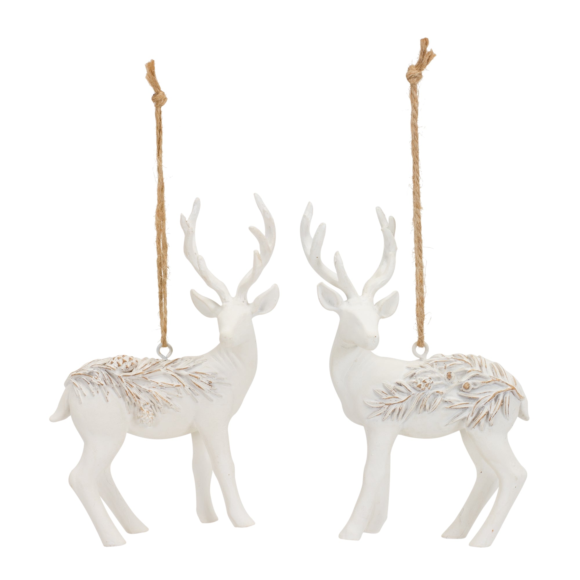 Deer Ornament (2 Asst) 3.25”H Resin