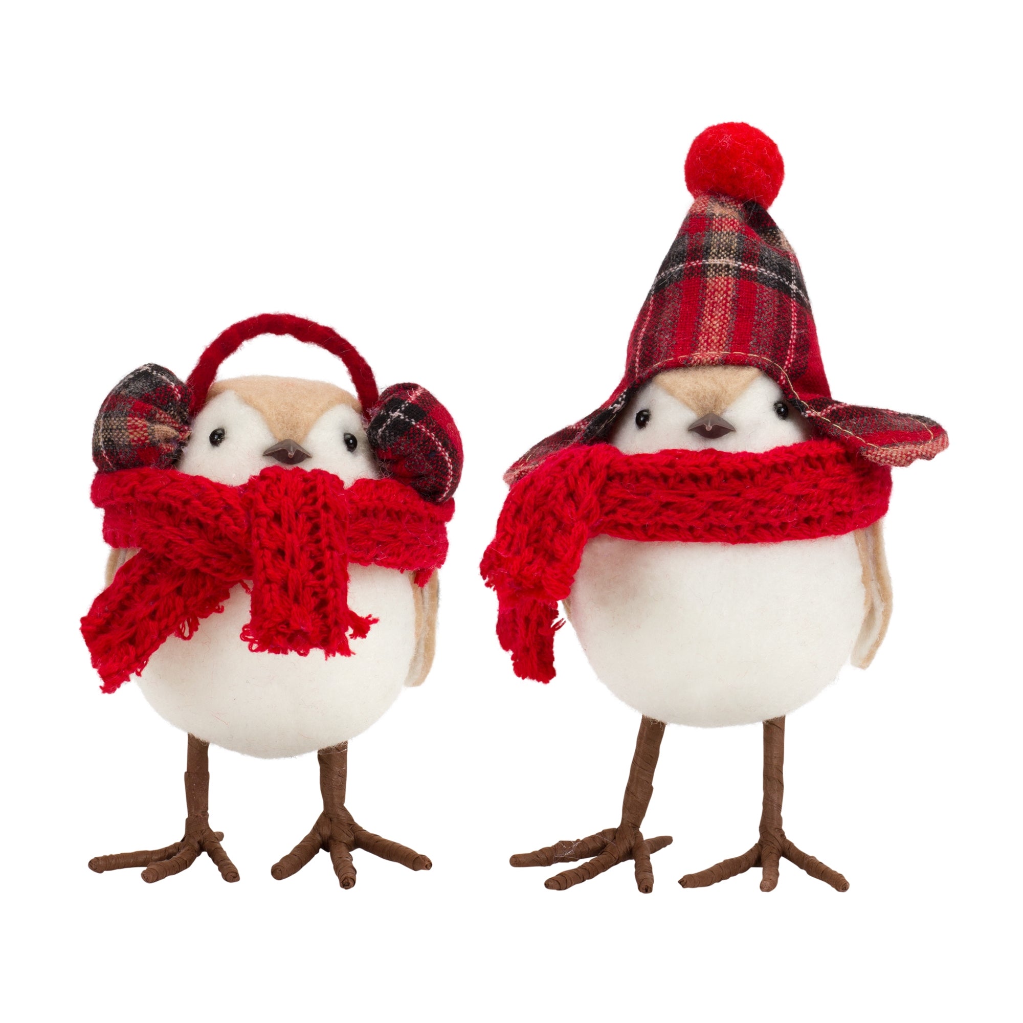 Bird w/Scarf and Hat (2 Asst) 5.25"H, 7"H Foam/Polyester