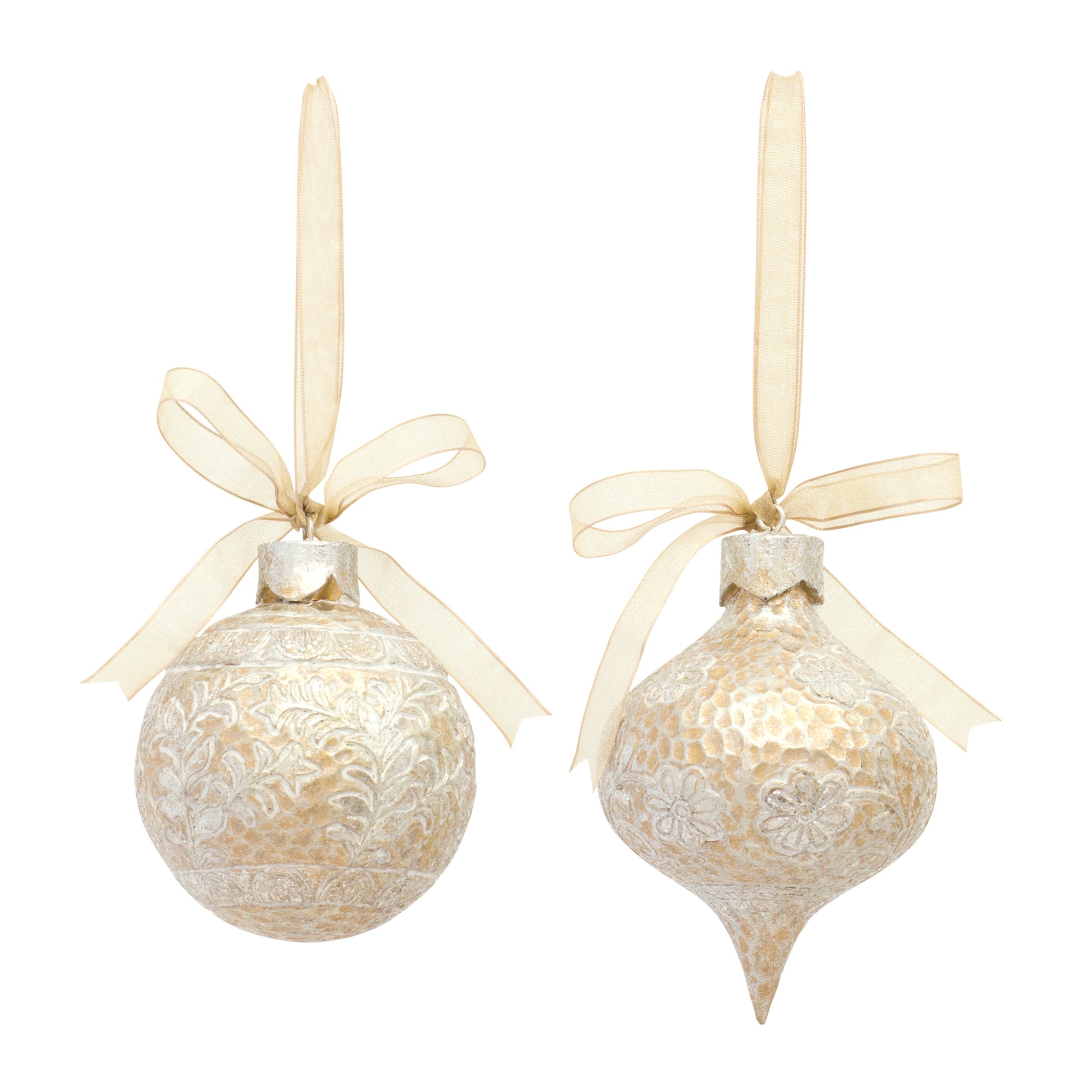 Ornament (2 Asst) 3.75"H, 4.75"H Resin