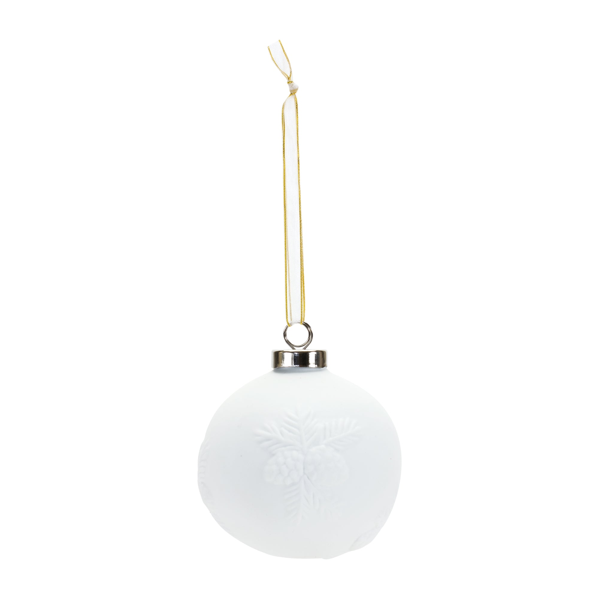 Pine Cone Ball Ornament 3”D Porcelain