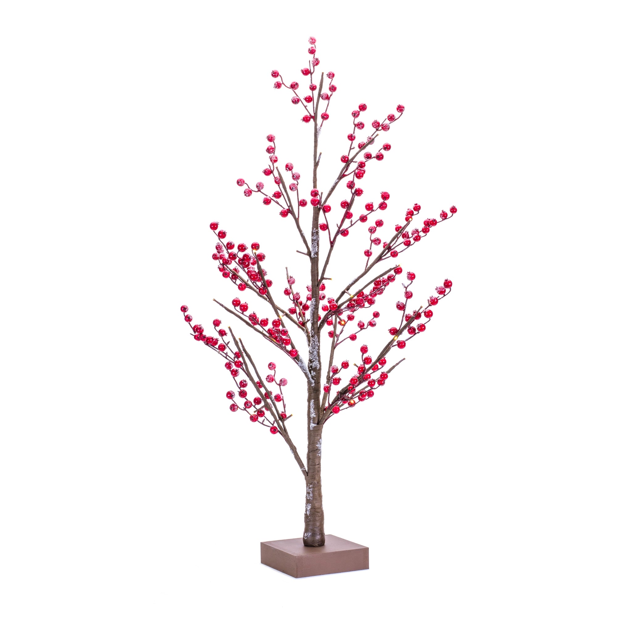 LED and Berry Tree 38”H Paper/Foam 3AA Batteries Not Included 6 Hr Timer