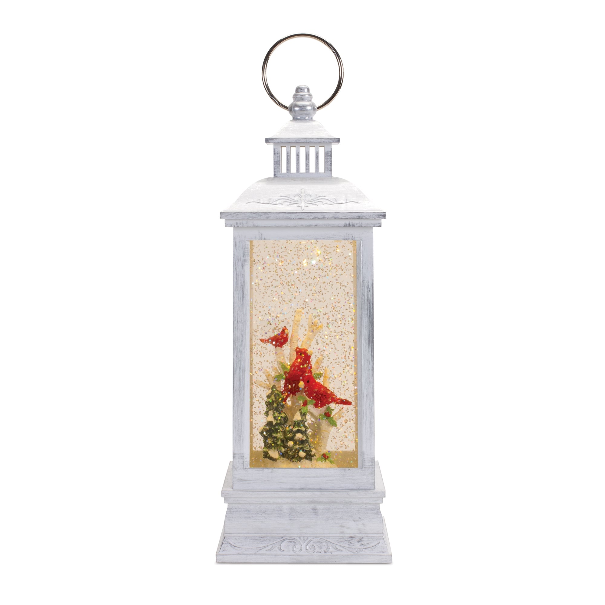 Snow Globe w/Cardinal On Branch 4"L x 12.75"H  6 Hr Timer 3 AA Batteries Not Included or USB