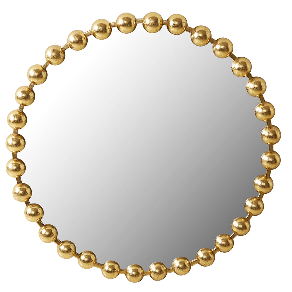 Marlowe 27" Medium Decorative Round Wall Mirror with Beaded Metal Frame