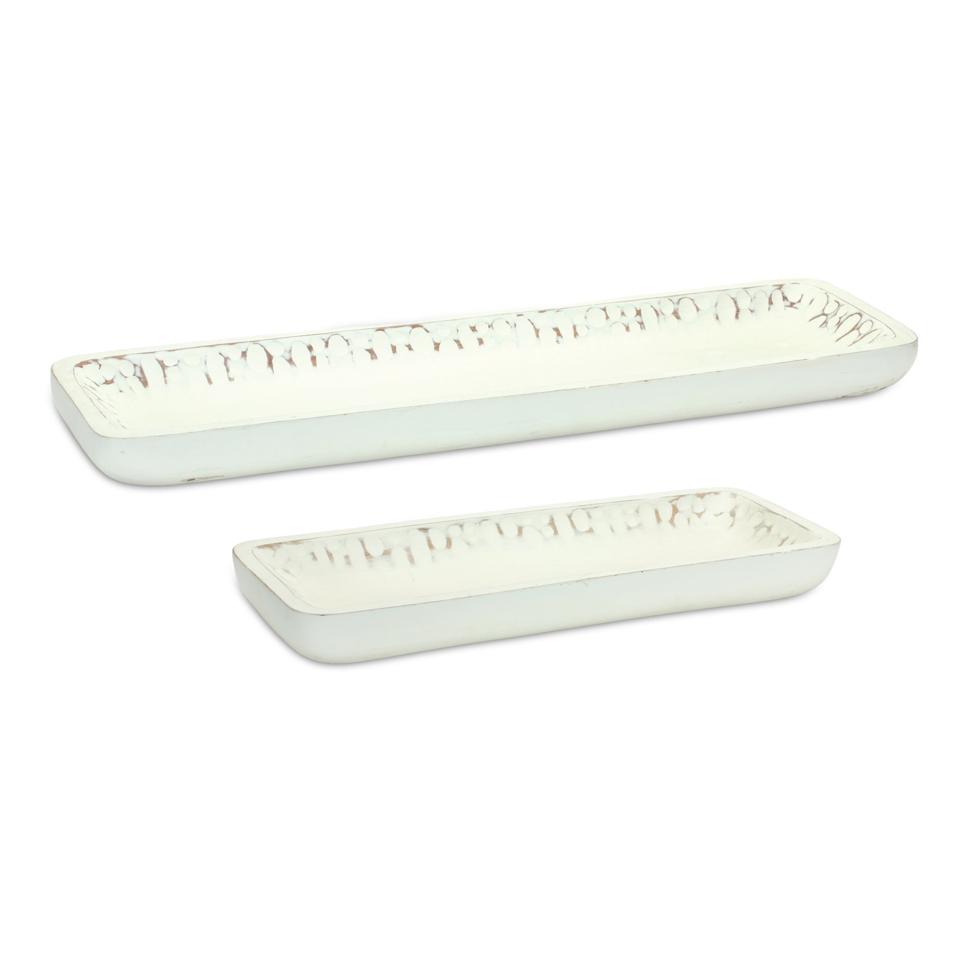 Tray (Set of 2) 18.25"L x 7"W, 27"L x 8.25"W Mango Wood