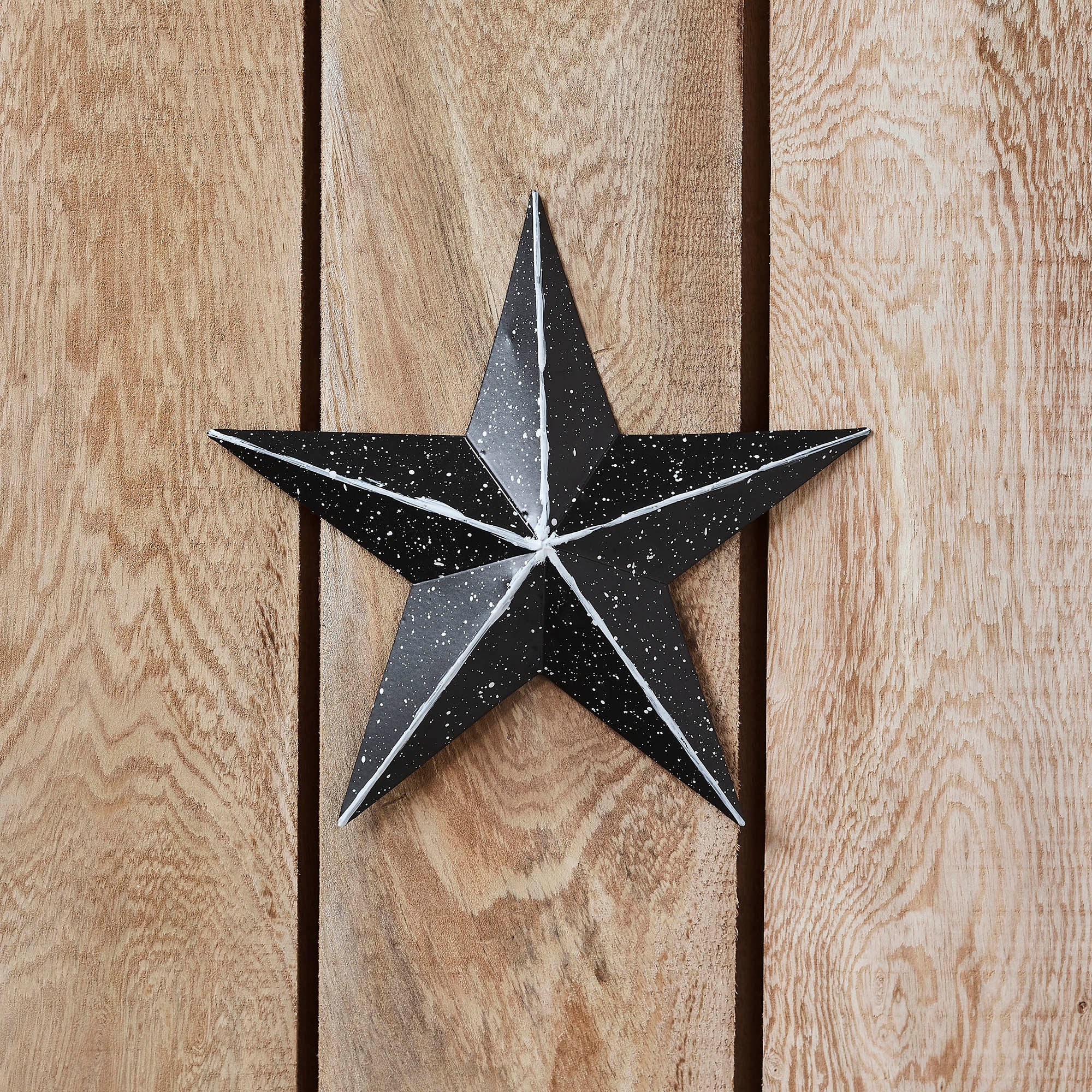 Metal Star Speckled Black Distressed 8x8