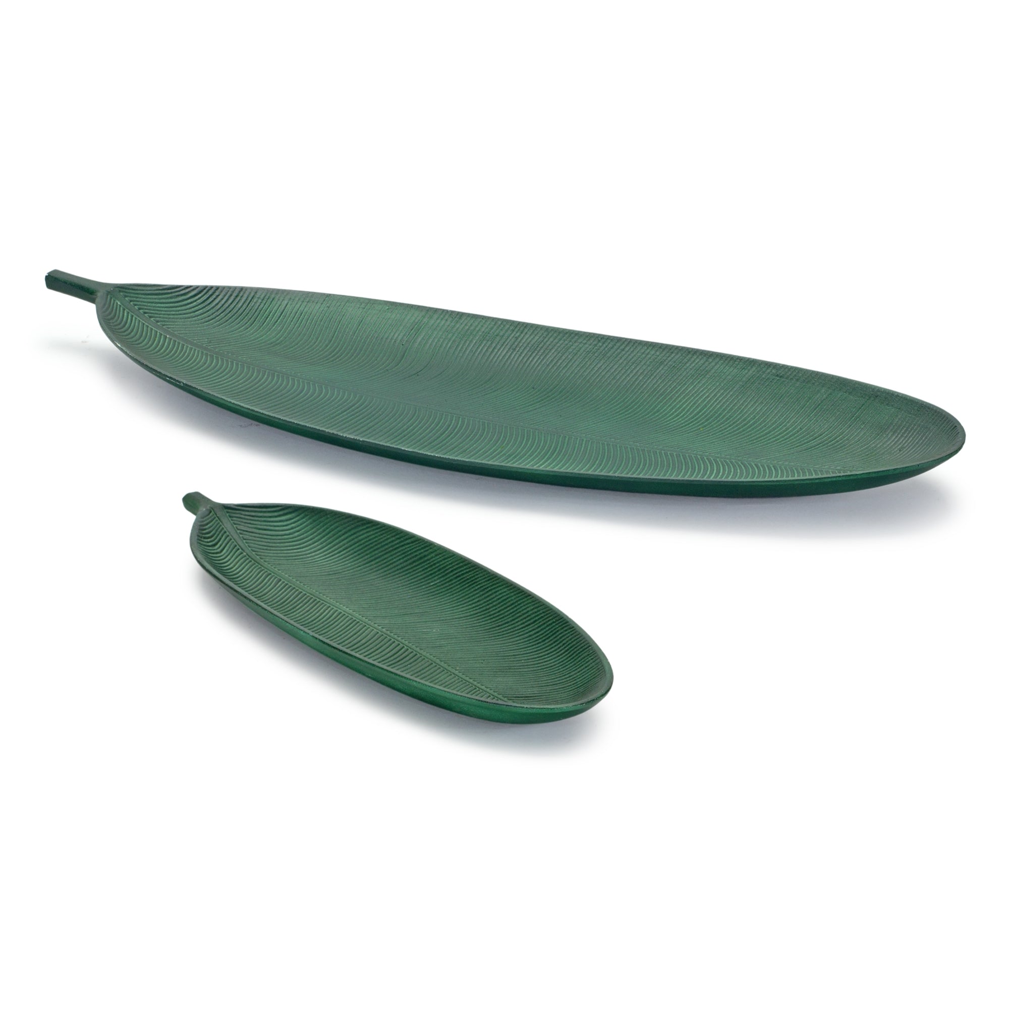 Leaf Plate (Set of 2) 16"L x 5.75"W, 23.25"L x 8.5"W Wood
