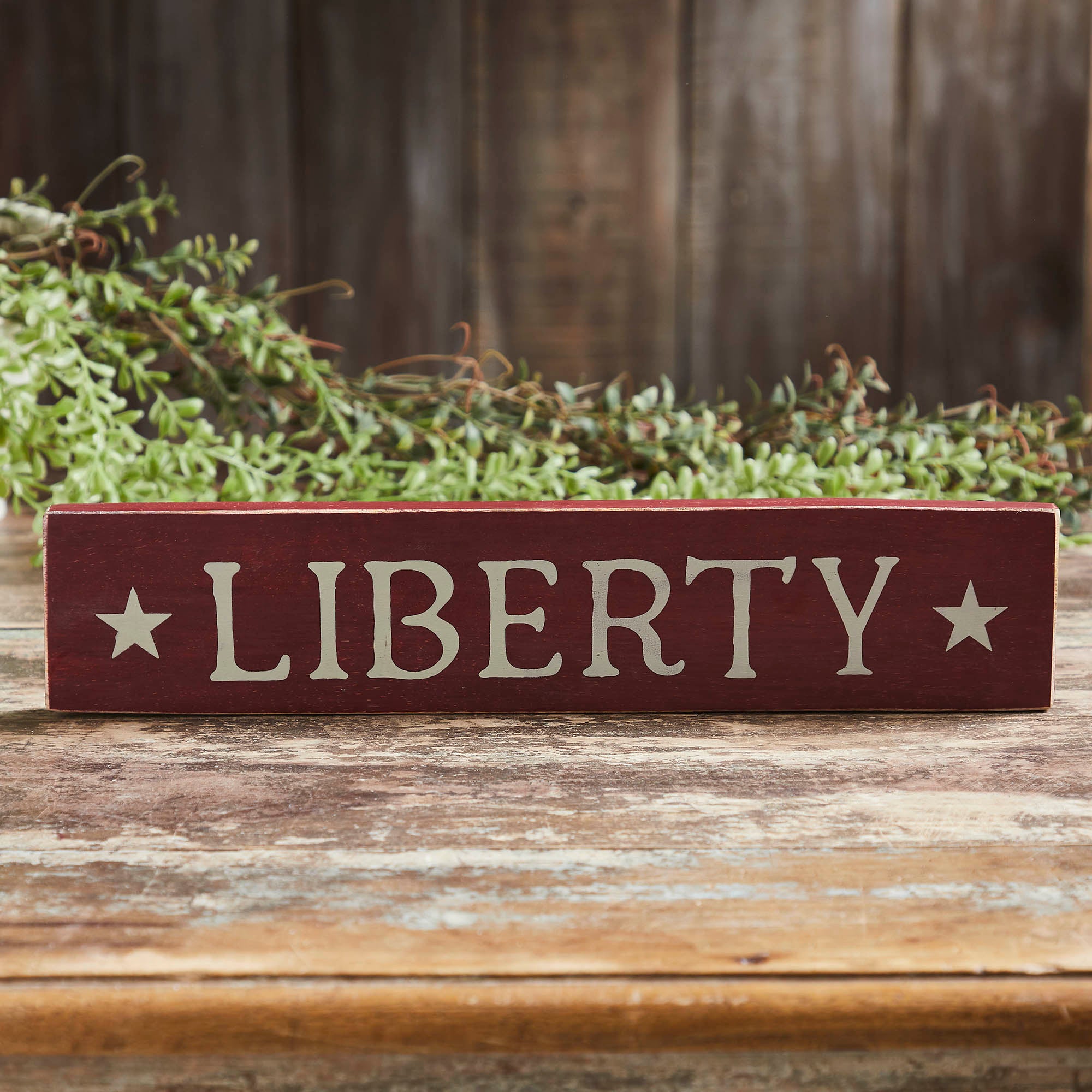 Burgundy Liberty Wooden Sign