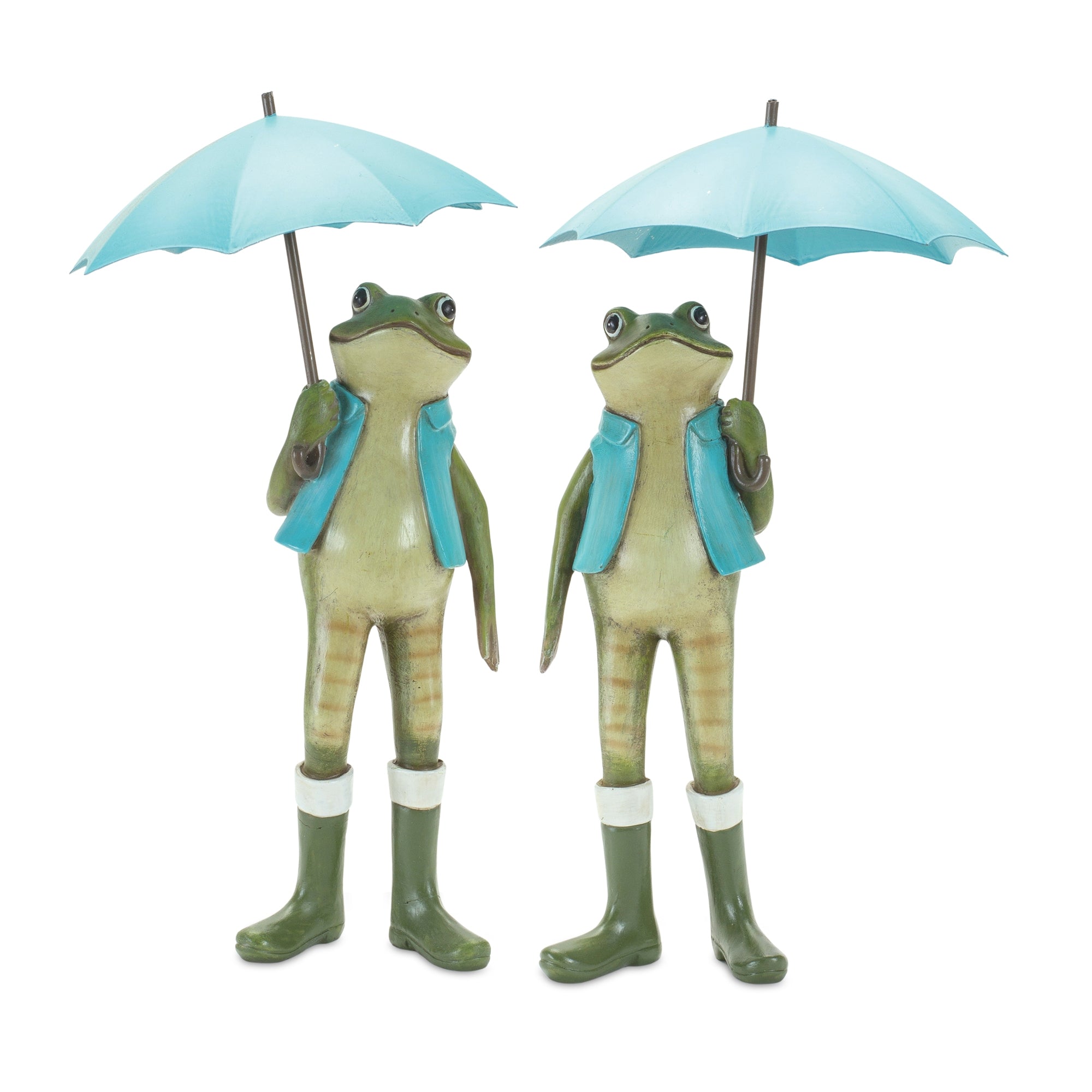 Frog w/Umbrella (2 Asst) 11”H Resin
