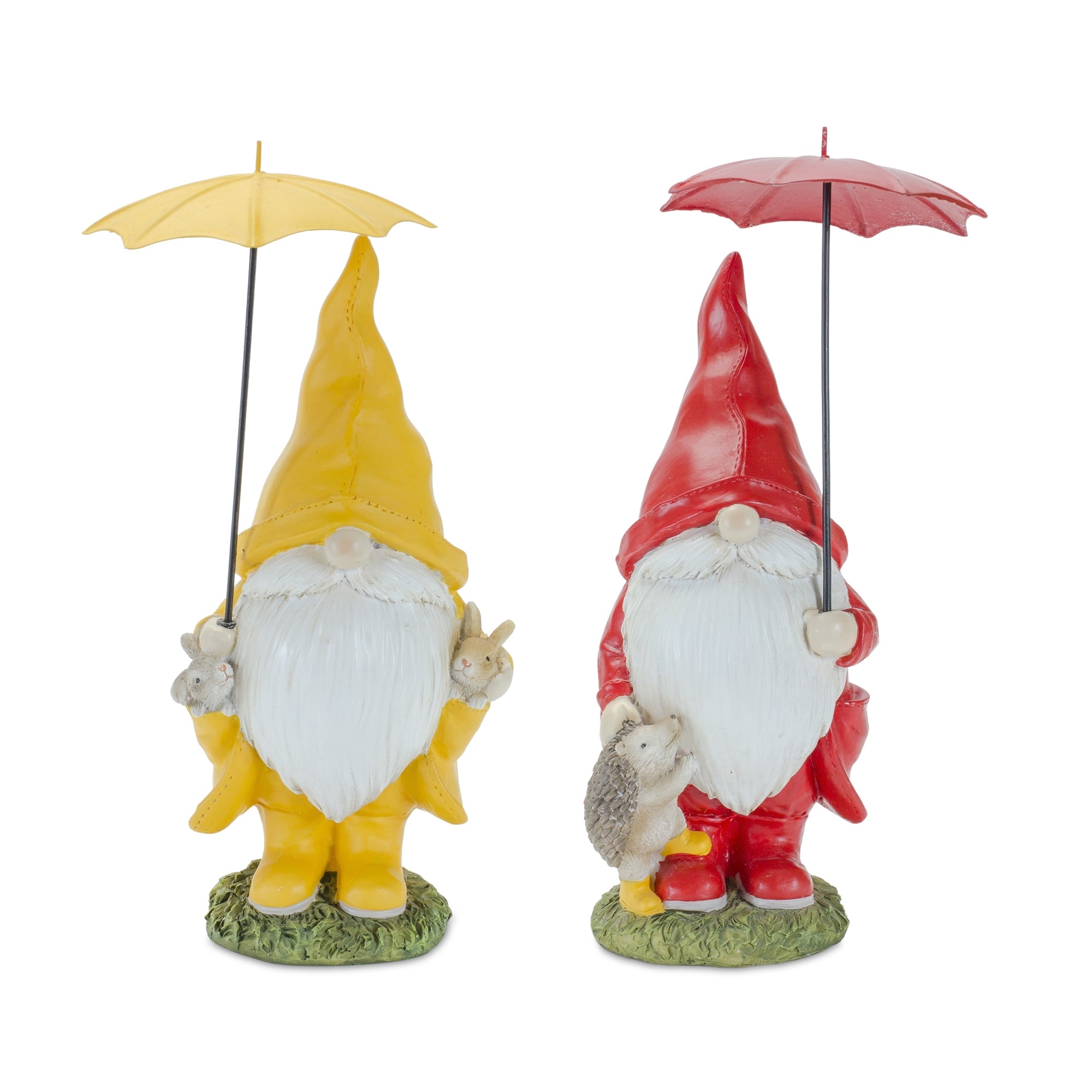 Gnome w/Umbrella (2 Asst) 6.5"H, 8.5"H Resin