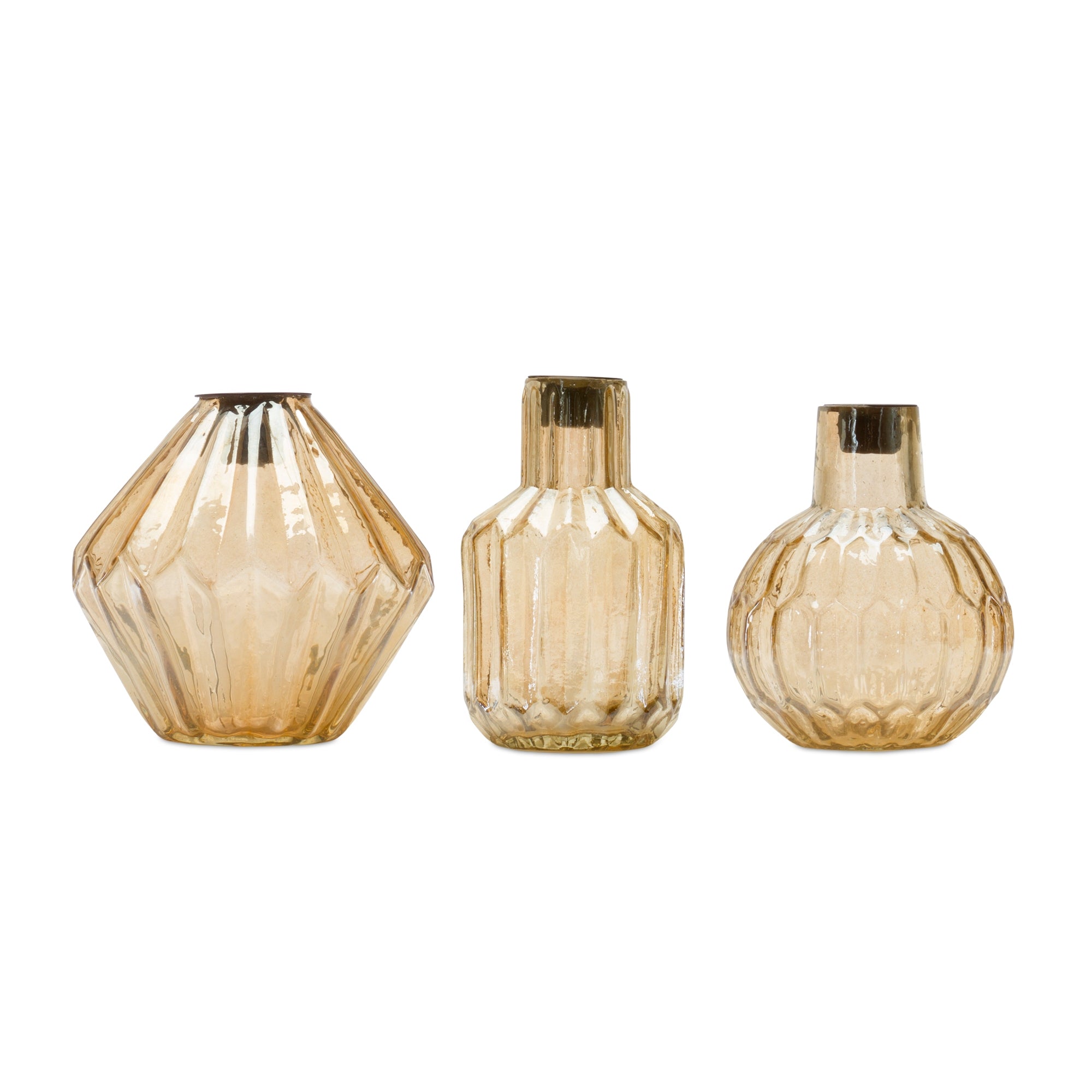 Candle Holder (3 Asst) 5"H, 5"H, 5.25"H Glass