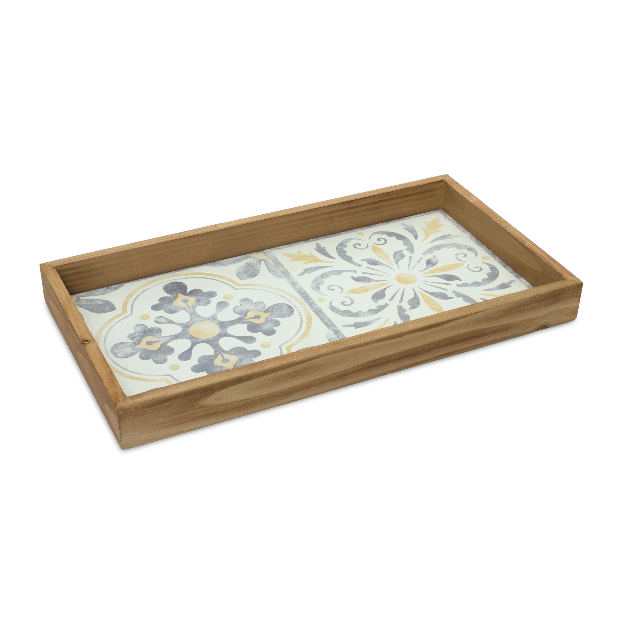 Tile Tray 17"L x 9"W Wood/Wood