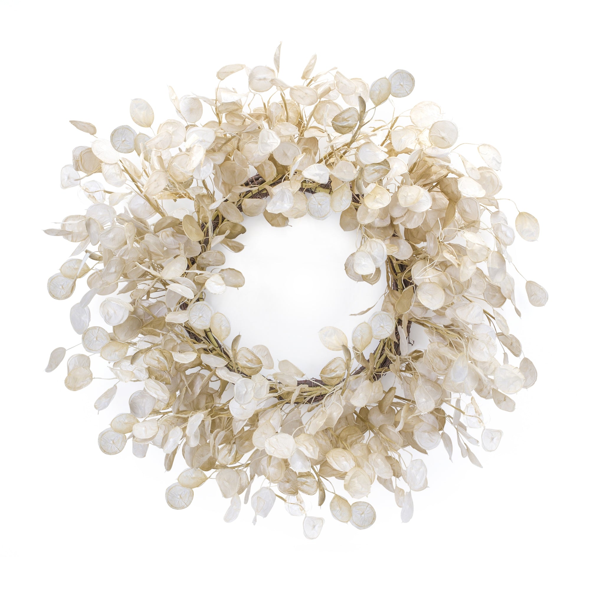 Silver Dollar Wreath 33”D Fabric
