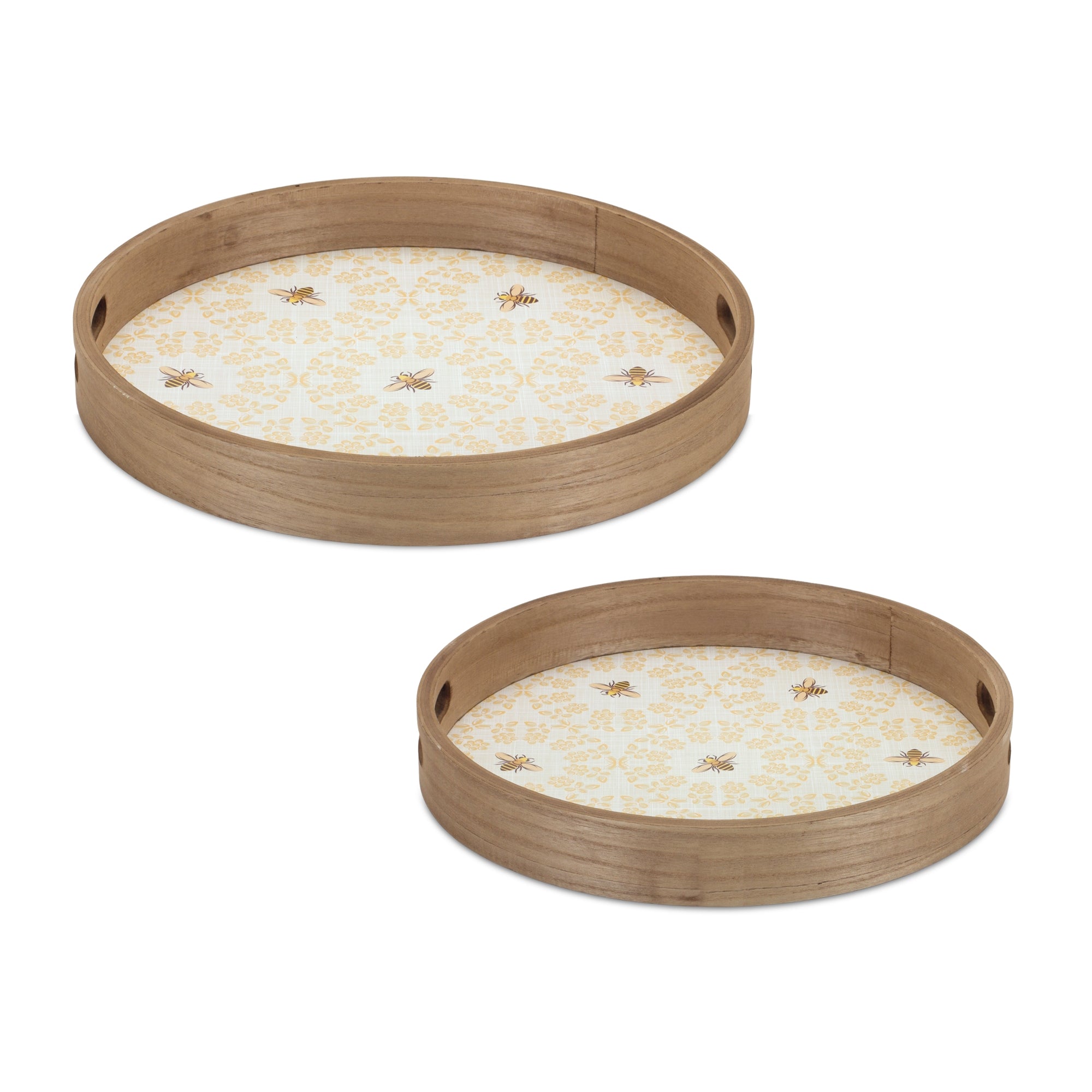Tray (Set of 2) 13.75"D, 15.75"D Wood