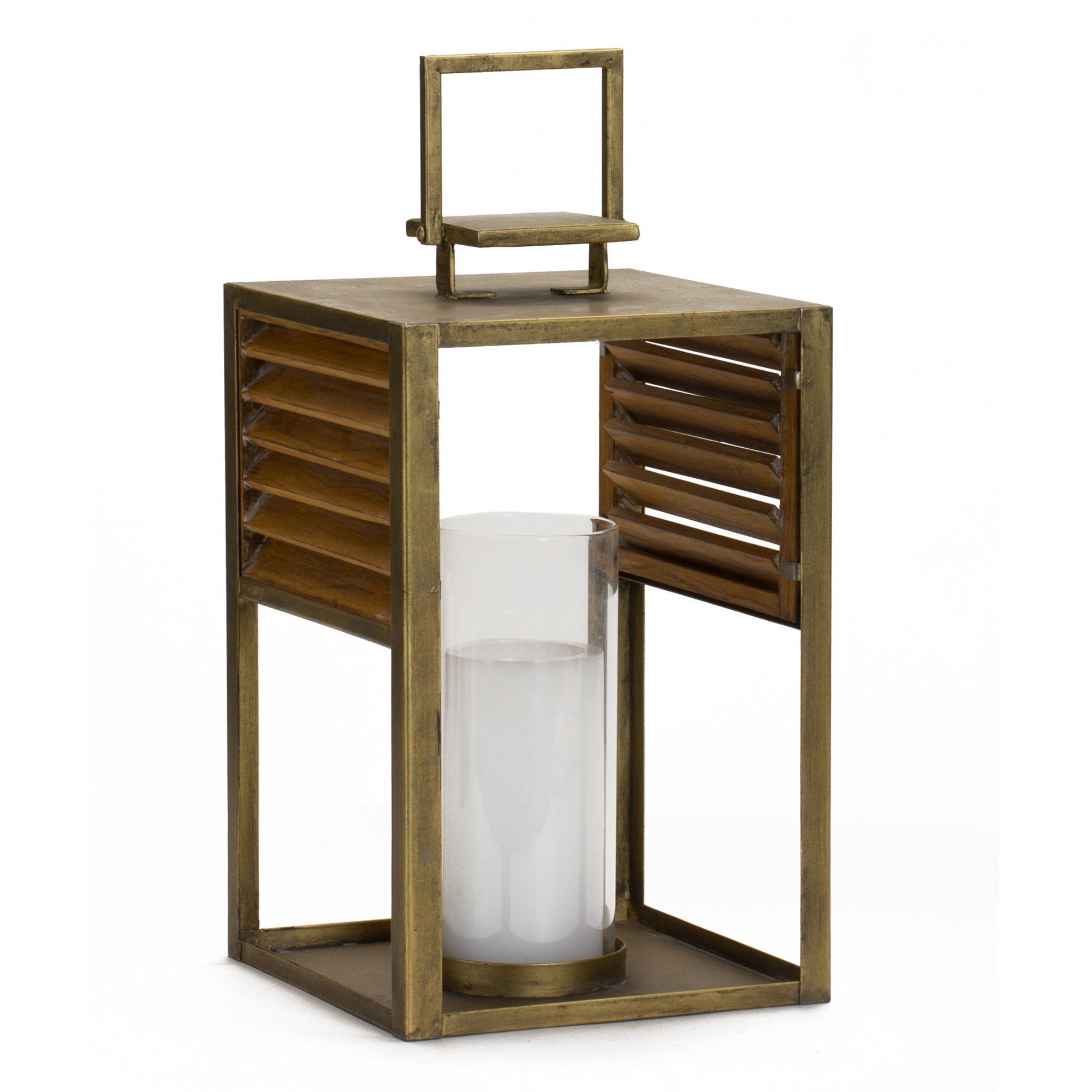 Lantern 8.25"L x 14"H Metal/Glass