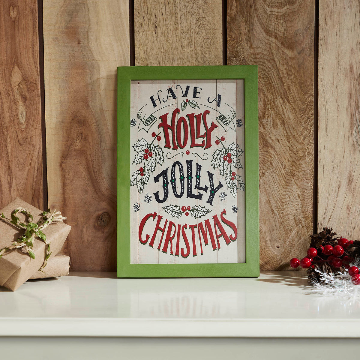 Have A Holly Jolly Christmas Framed Wall Hanging Sign