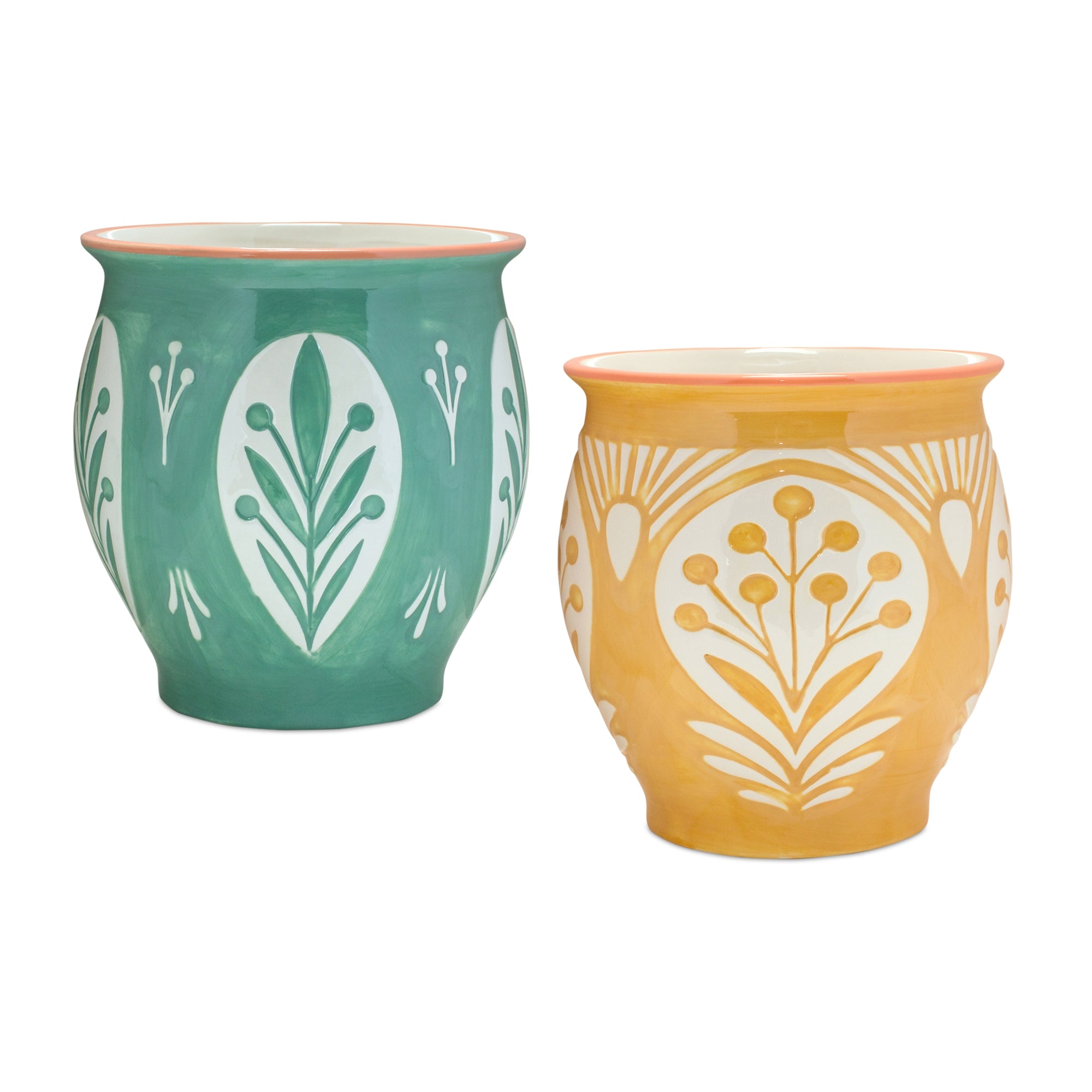 Pot (2 Asst) 6.5"D x 7"H Ceramic