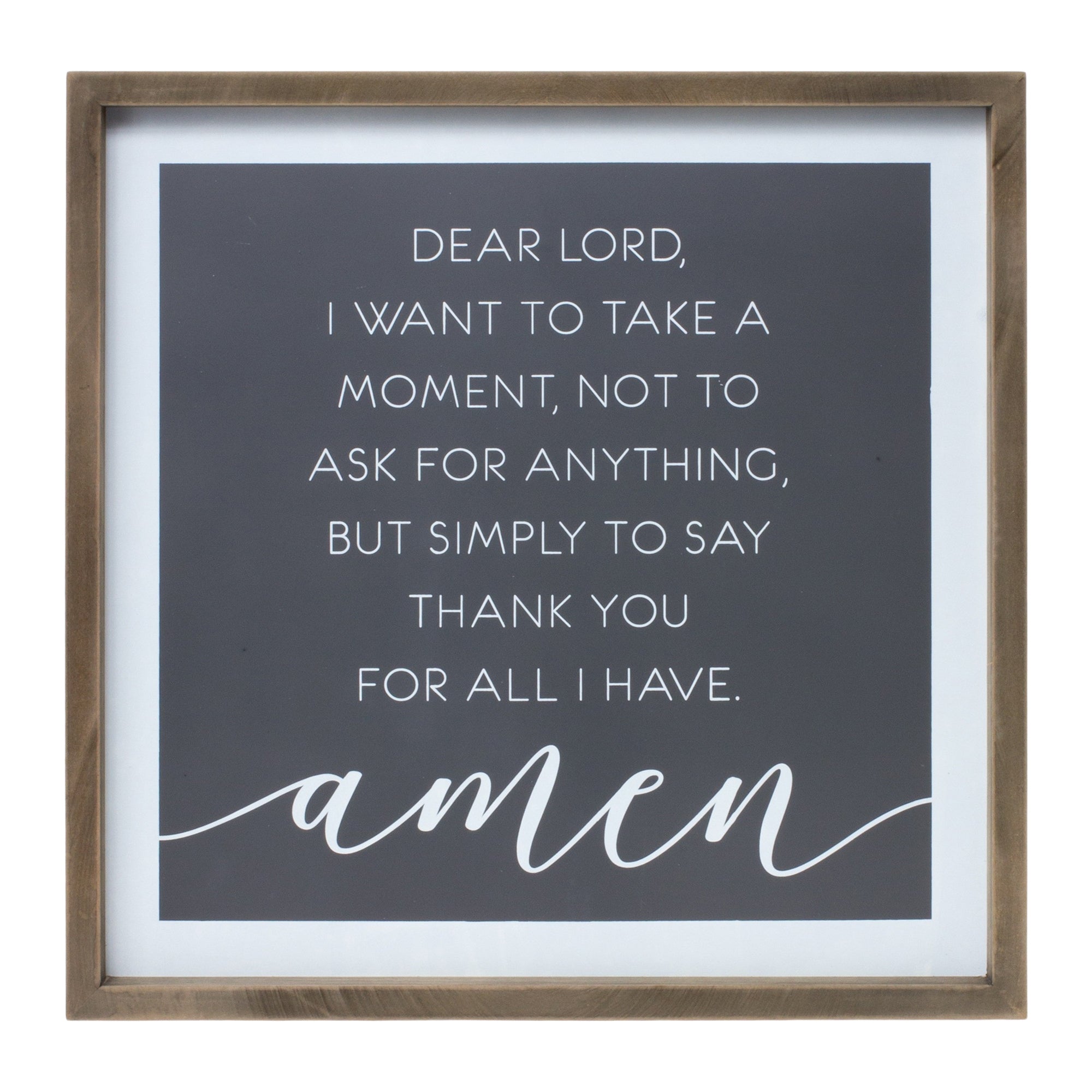 Thank You Prayer Plaque 19.75”SQ Wood
