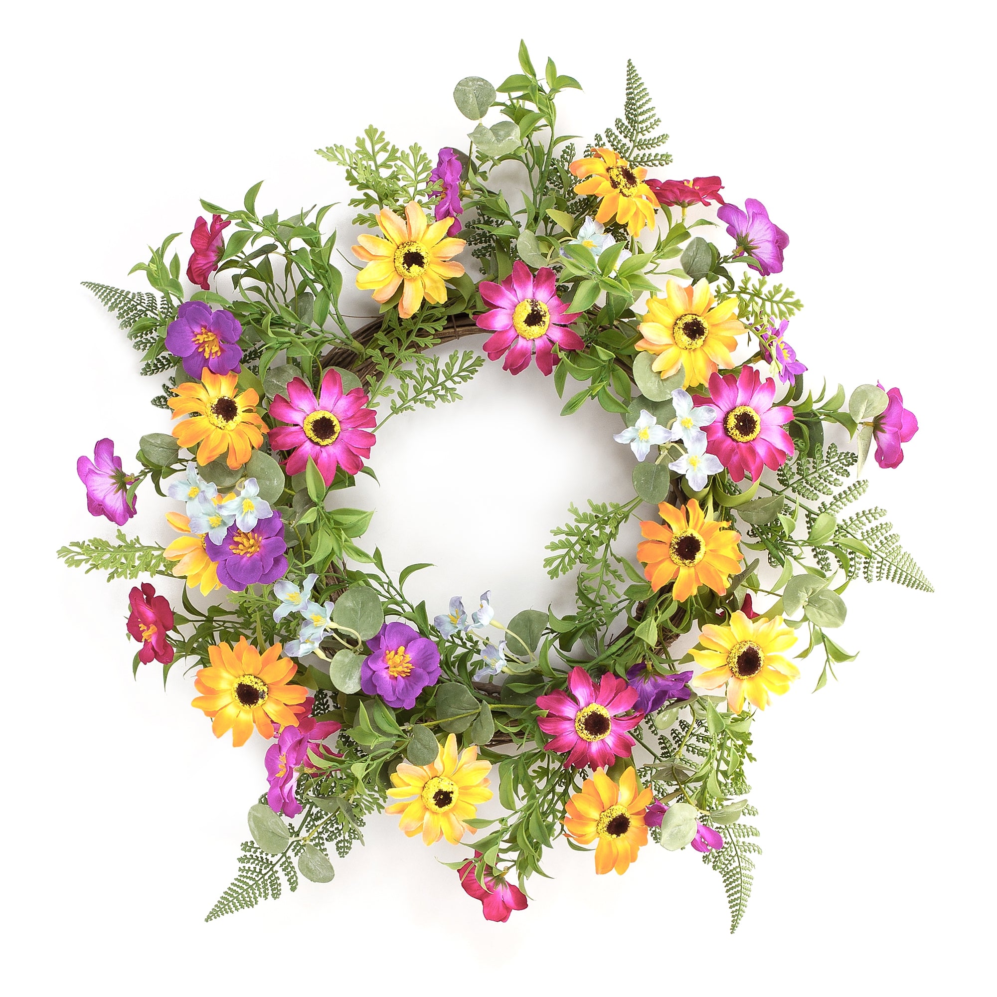Mixed Floral Wreath 18”D Polyester